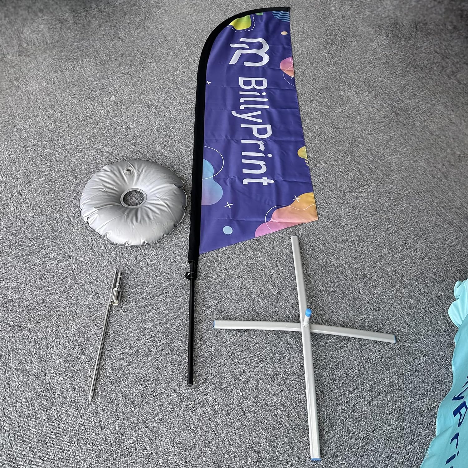 Custom Feather Flag with Pole Kit - Personalized Feather Flags for Business Advertising - Add Your Logo & Design - Choice of FRP Pole, Ground Spike or Cross Base & 1 or 2-Sided Printing - 9.8ft