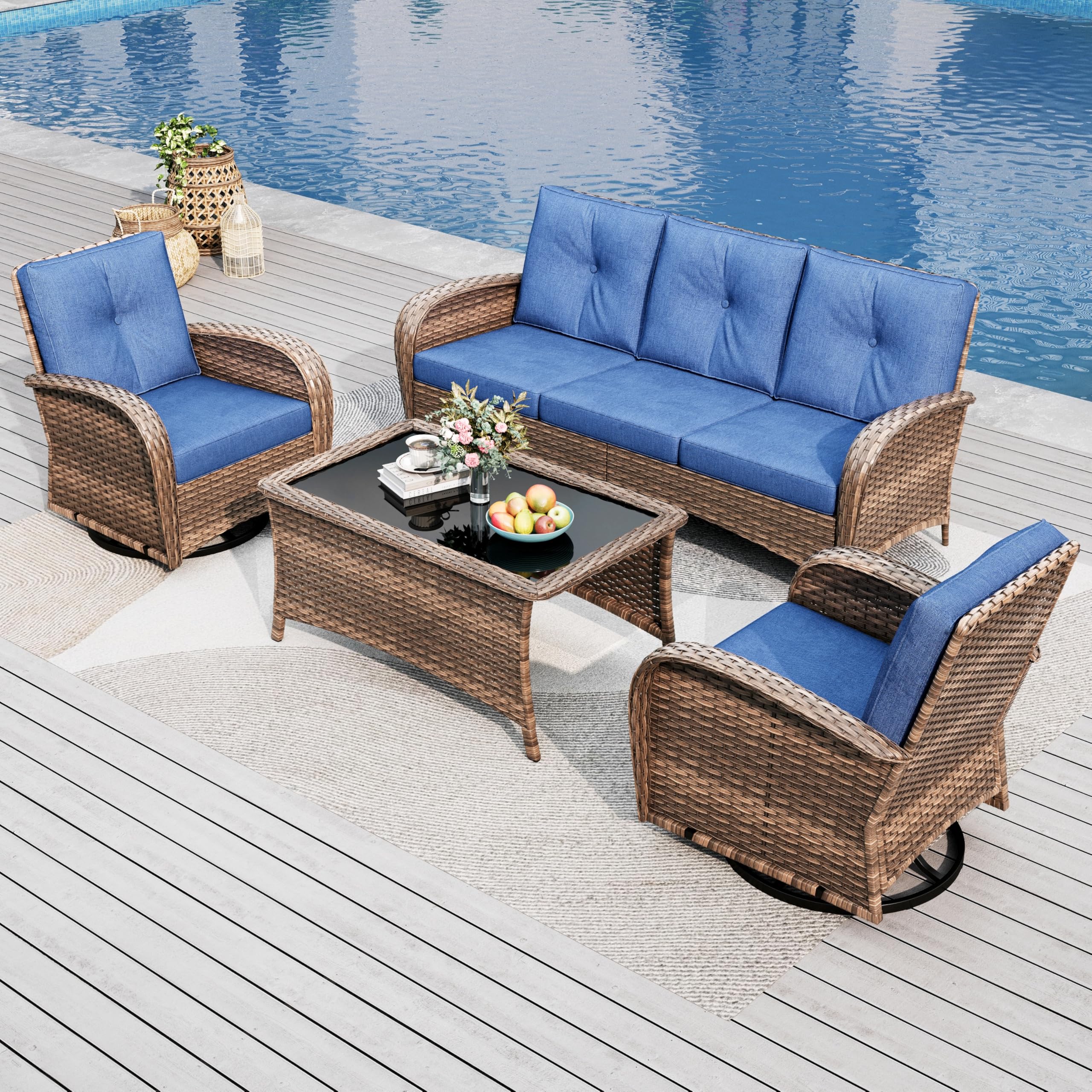 Best Choice Products 7-Piece Modular Outdoor Sectional Wicker Patio Conversation Set w/ 2 Pillows, Coffee Table, Cover Included - Gray/Cream