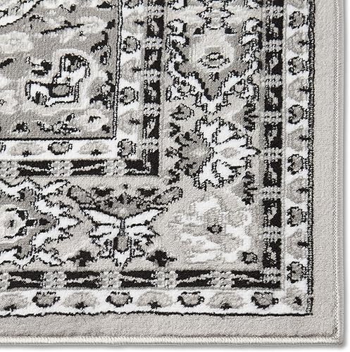 Miniatura 6 de Home Dynamix Premium Sakarya - Tapete tradicional con borde y medallón, gris, tapete rectangular de 7 pies 8 pulgadas x 10 pies 7 pulgadas Azul