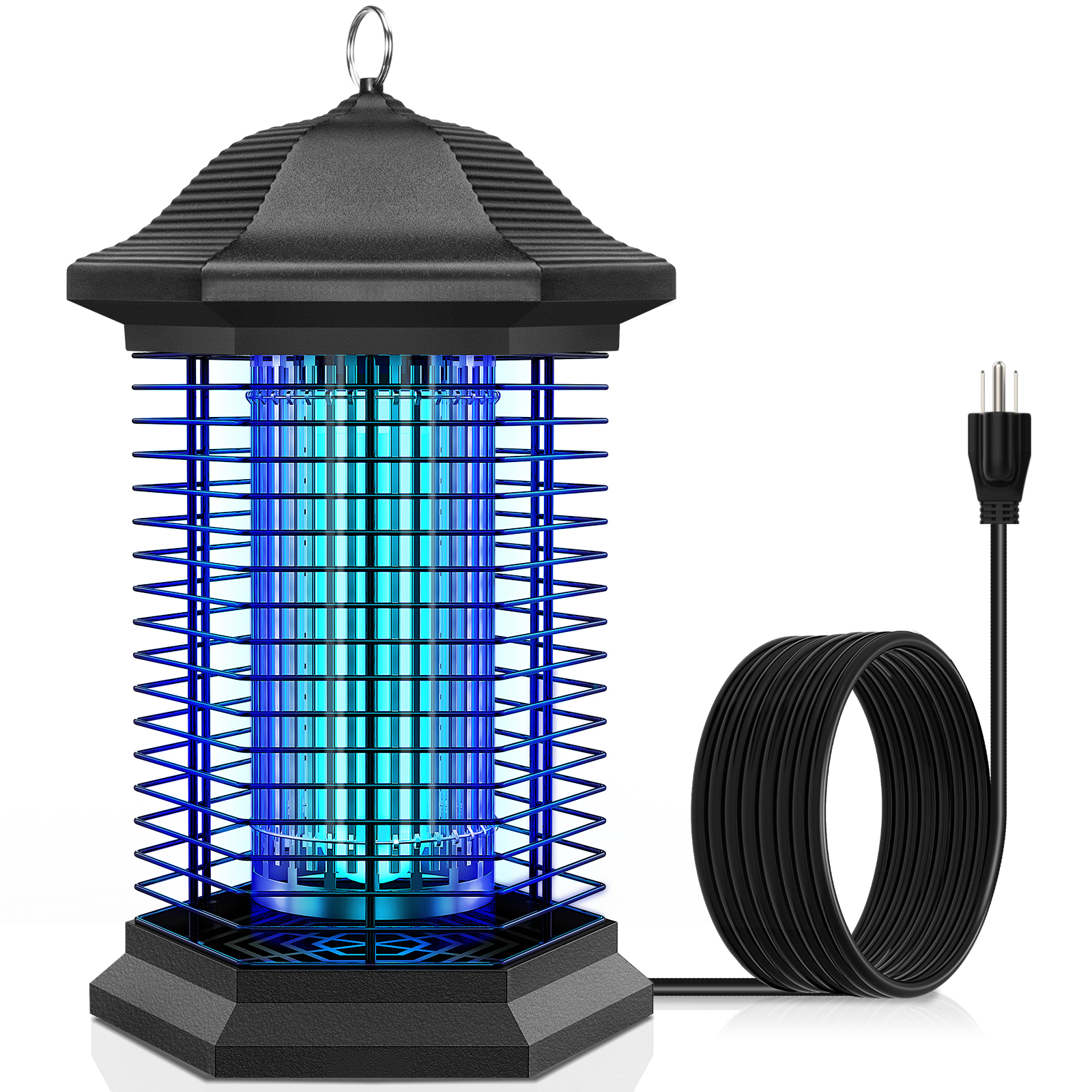 Insetticida Elettrico Solare Con Luce UV, 4000V, Impermeabile IP65, Ricaricabile USB, Trappola Per Zanzare
