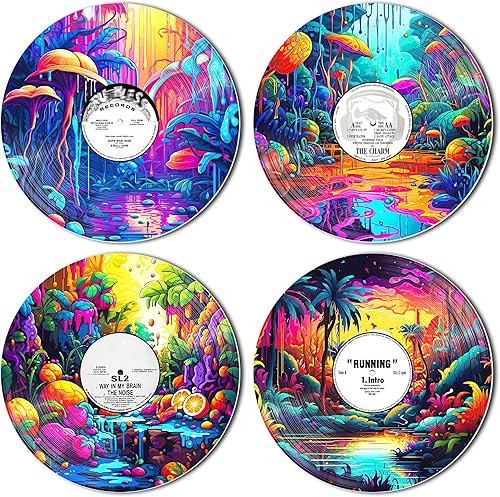 HK Studio Decoración hippie, carteles para estética de habitación, ciencia ficción, decoración de discos, decoraciones de fiesta temática musical, 4