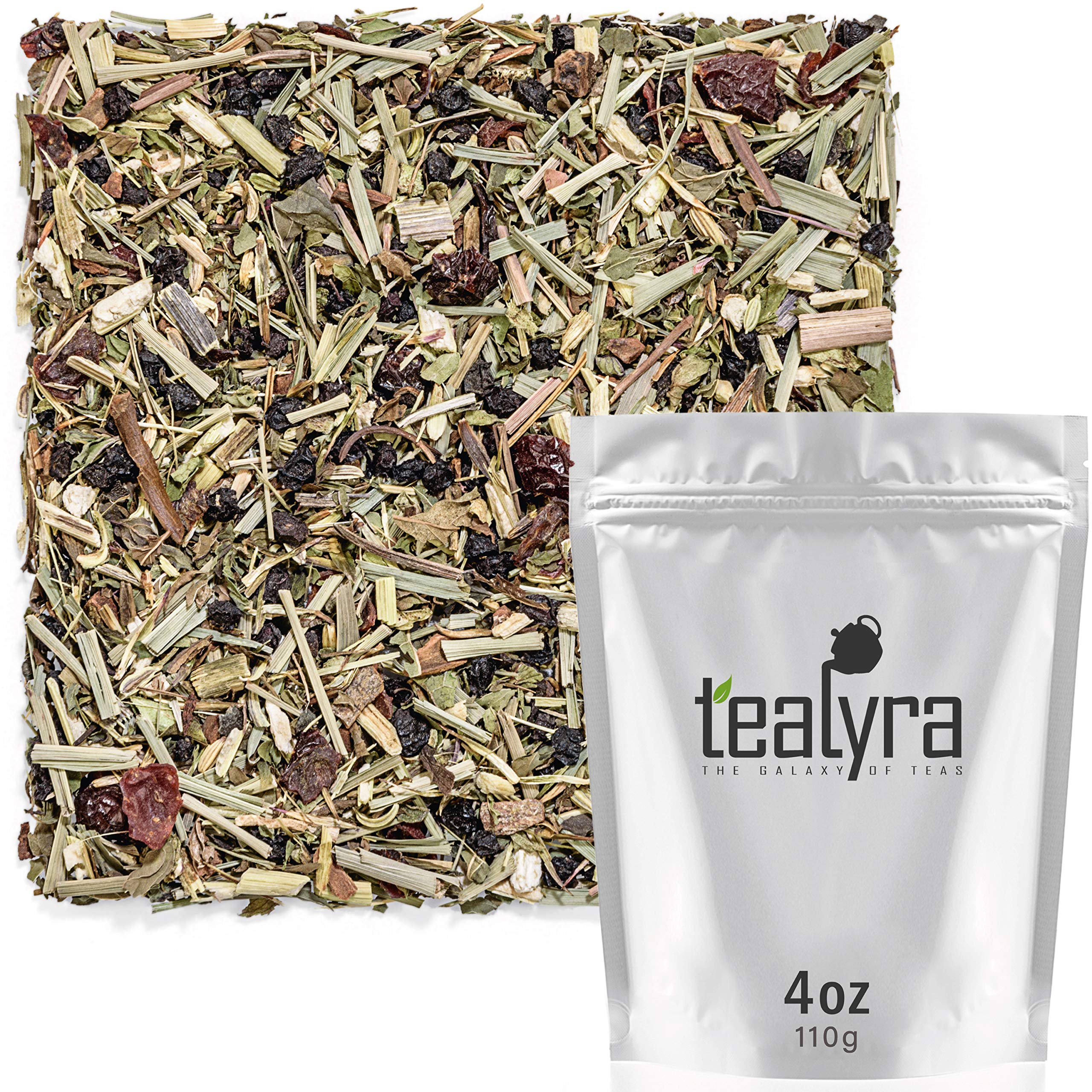 TealyraEchinacea ImmuneTEA - Fennel Mint Lemongrass Cinnamon - Detox Wellness Herbal Loose Leaf Tea - Caffeine Free - 112g (4-ounce)