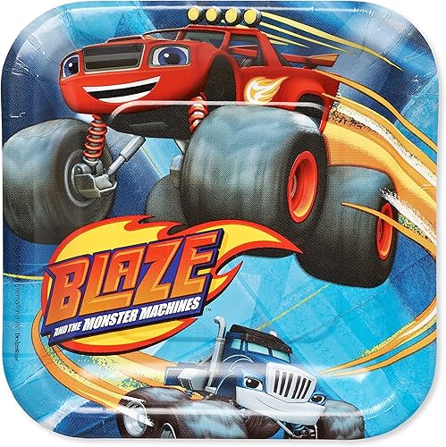 Blaze and the Monster Machines - Platos cuadrados  7 pulgadas  8 piezas