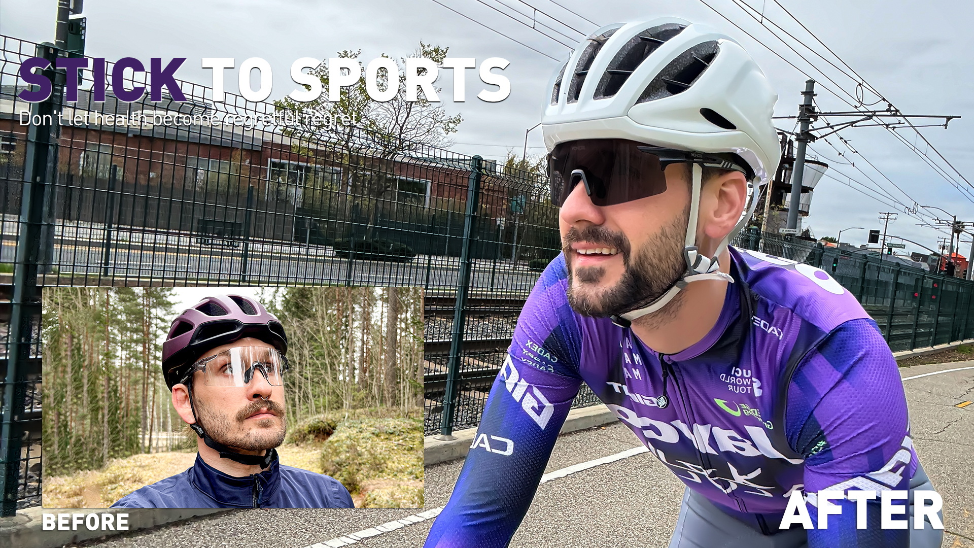 KAPVOE Lunettes Cyclisme Photochromiques Homme Femme - TR90 Cadre Léger, Protection UV400, Idéales Vélo Route VTT Running Conduite