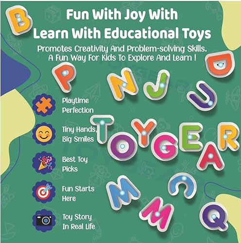 Image of Wooden Alphabet Wooden Learning Toys Puzzle for Brain Training /jorky Cutting Puzzle for Home /School /Non-Toxic /Education Memory Games for Baby Boy and Girl
