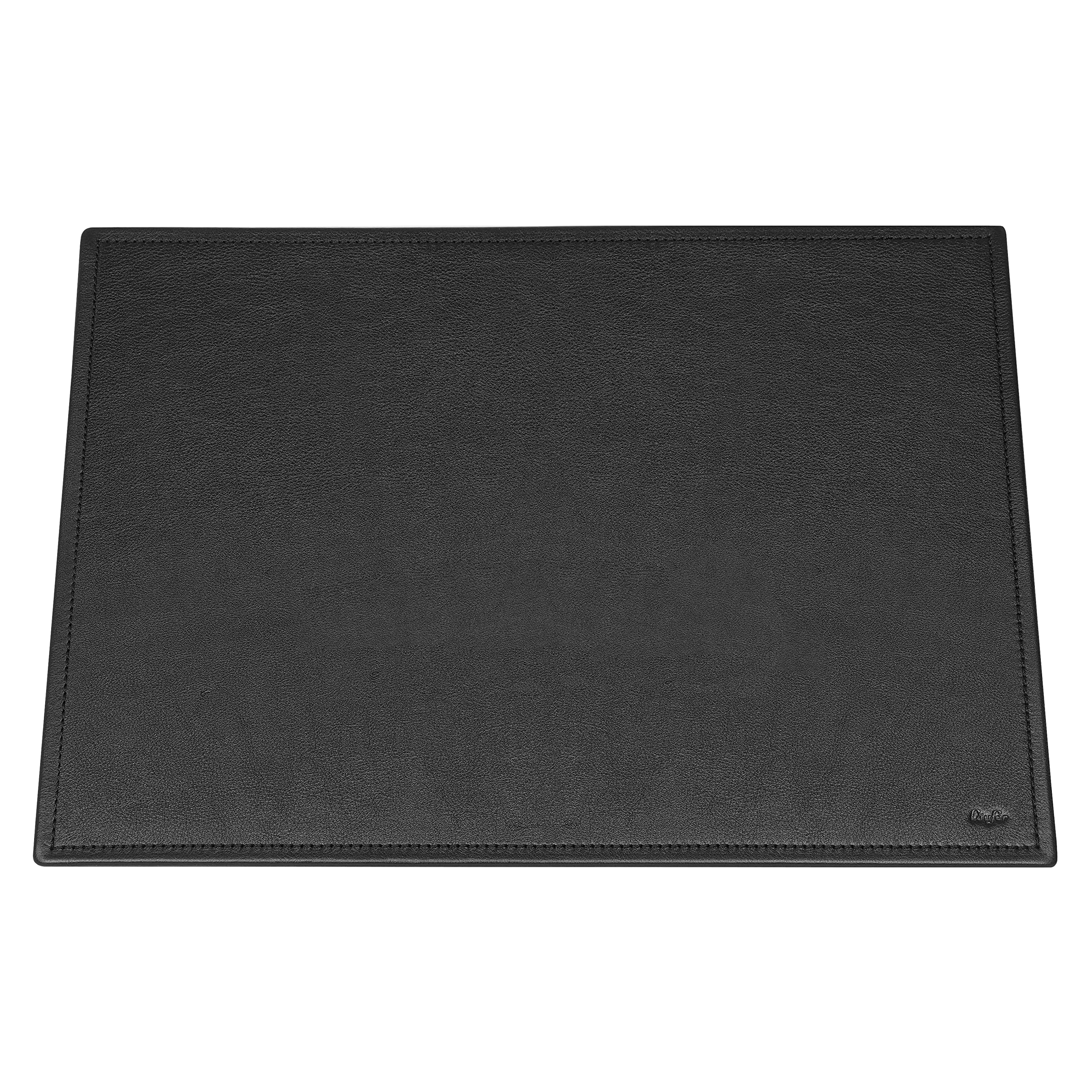 Läufer 38626 Modena Schreibtischunterlage, 30x42 cm, fein genarbtes Rindsleder, schwarz, Handgefertigt aus Echtleder in Deutschland, Schreibunterlage aus Leder