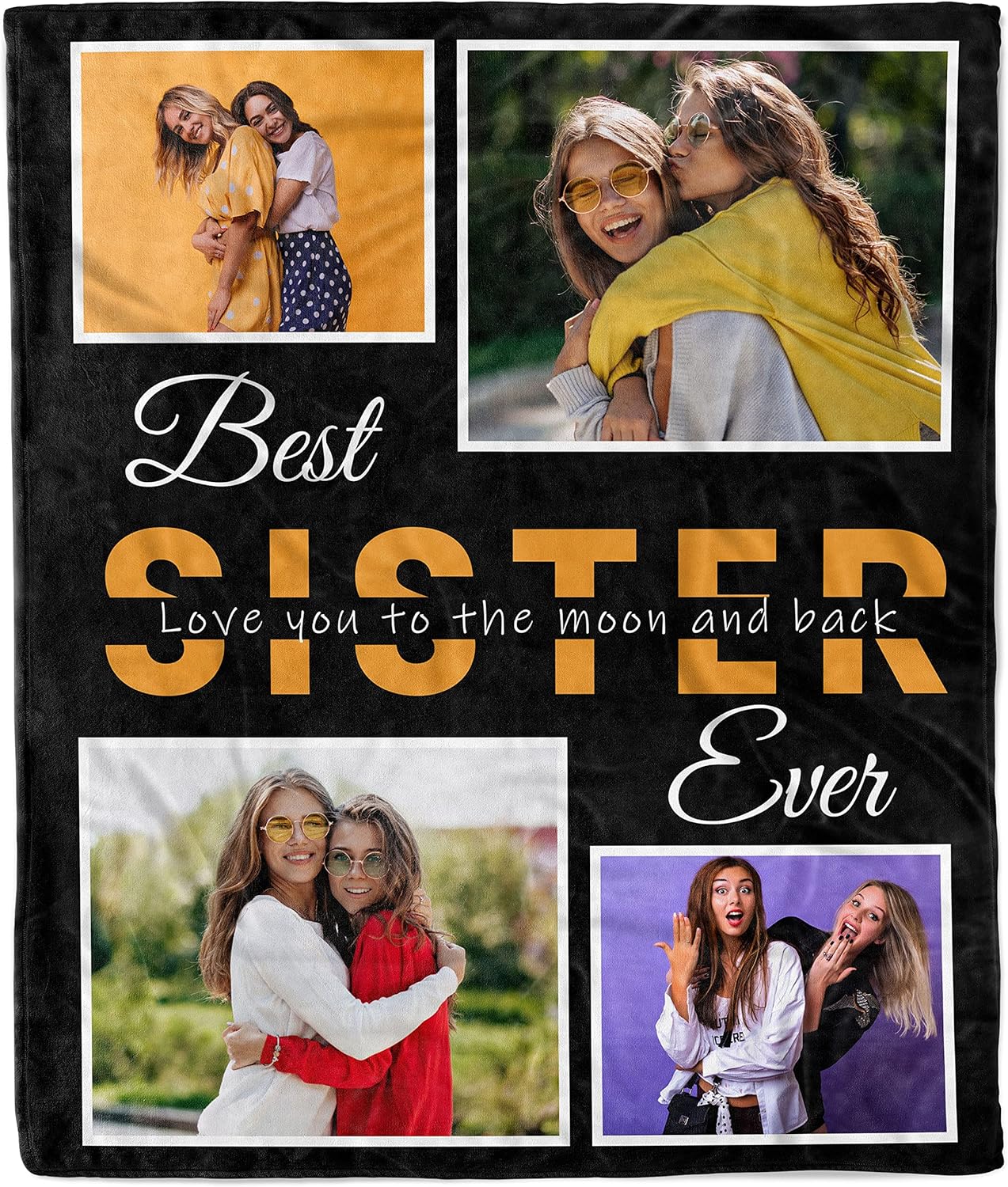 Customized to My Sister Blanket Soft Sherpa Throw Blanket for Christmas, Birthday, Graduation, Thanksgiving [Custom] (Sister Blanket 08, 60"X80")
