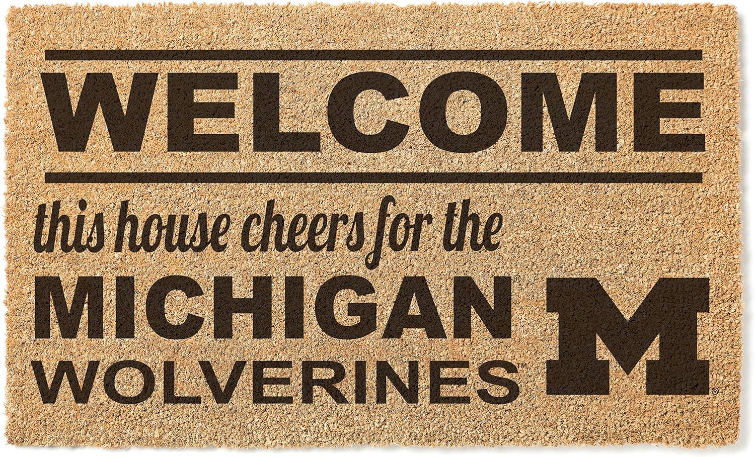 KH Sports Fan Michigan Wolverines Welcome Team Coir Doormat, Multi
