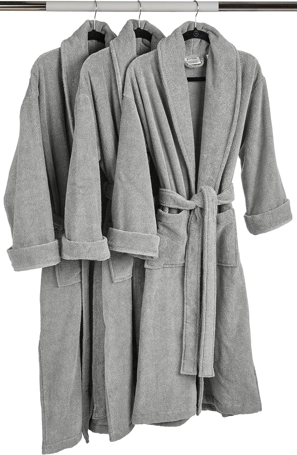  Brand – Pinzon Terry Bathrobe 100% Cotton, Platinum, Small / Medium : Clothing, Shoes & Jewelry