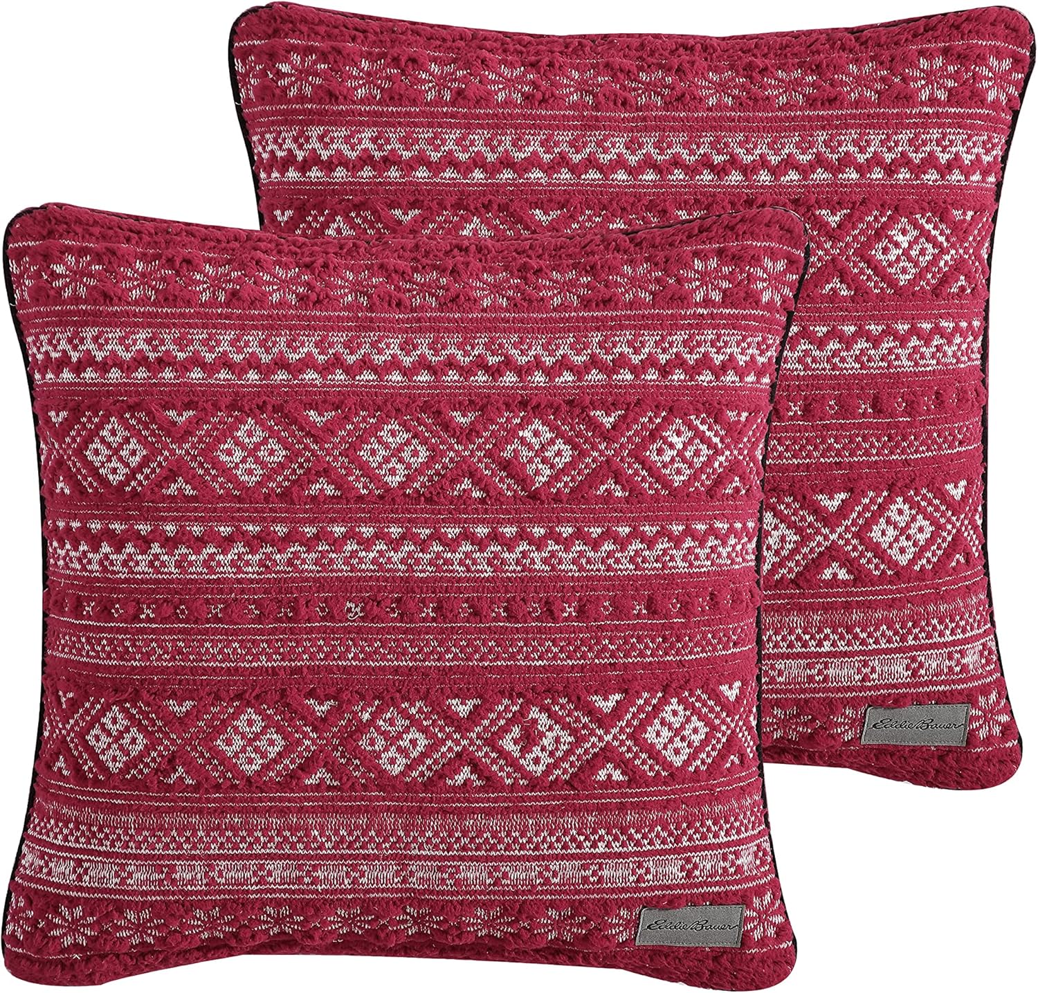 Eddie Bauer Throw Pillow Cover Set, Embroidered Home Décor