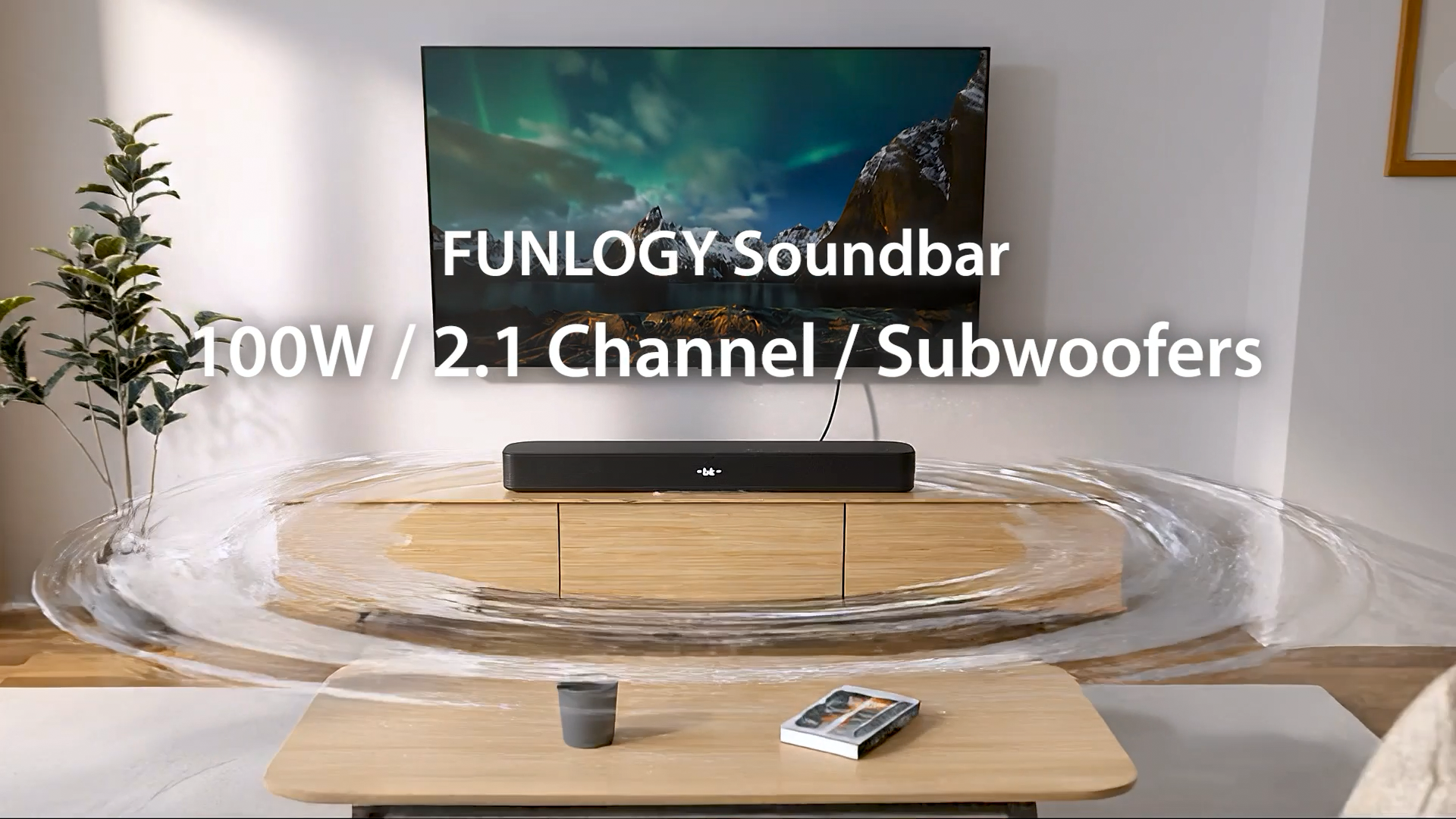 Amazon.com: FUNLOGY Sound Bar for Smart TV, 100W 2.1ch Bluetooth