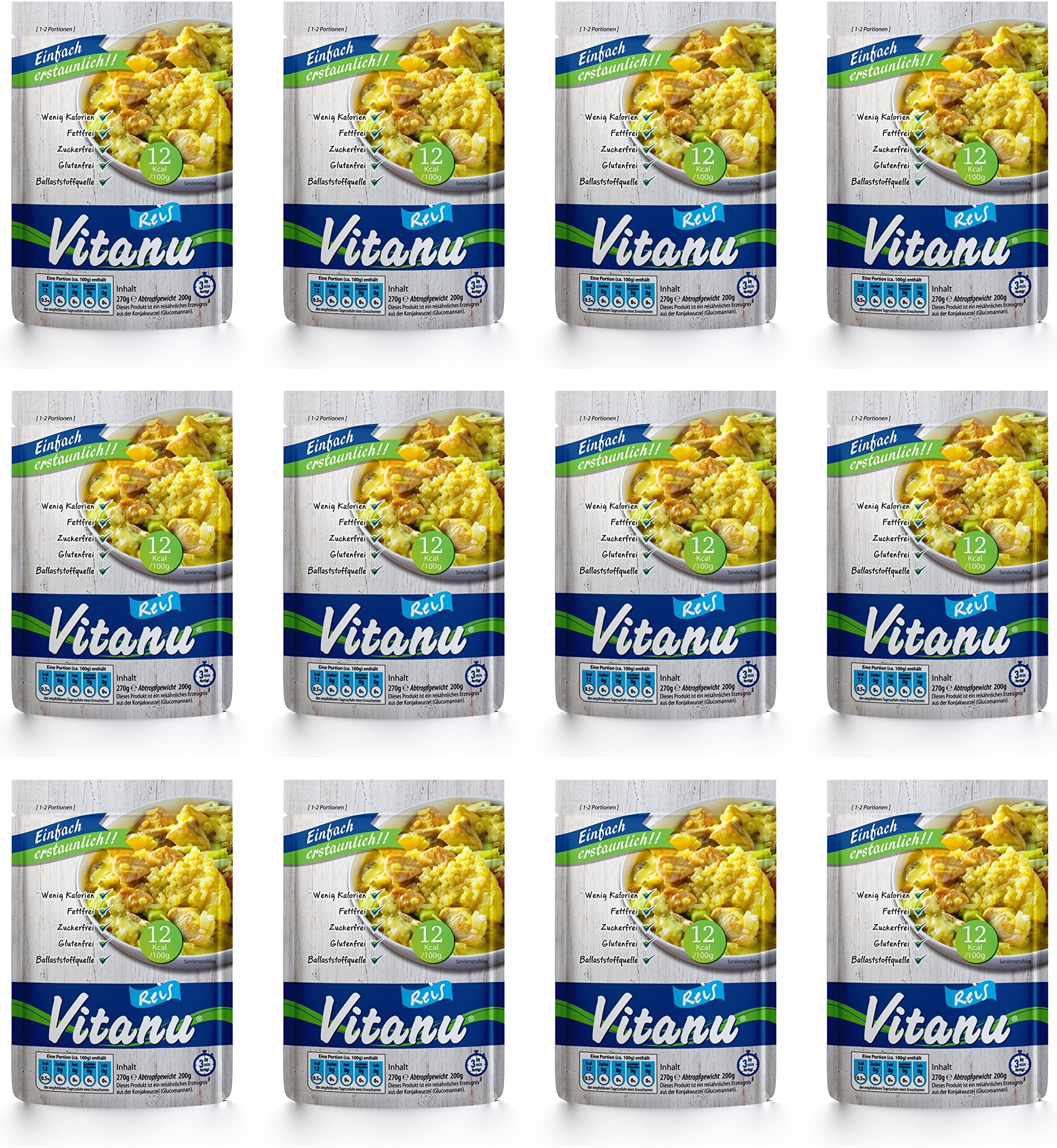 Vitanu Organic Shirataki Pasta rice substitute - 12 x 200g