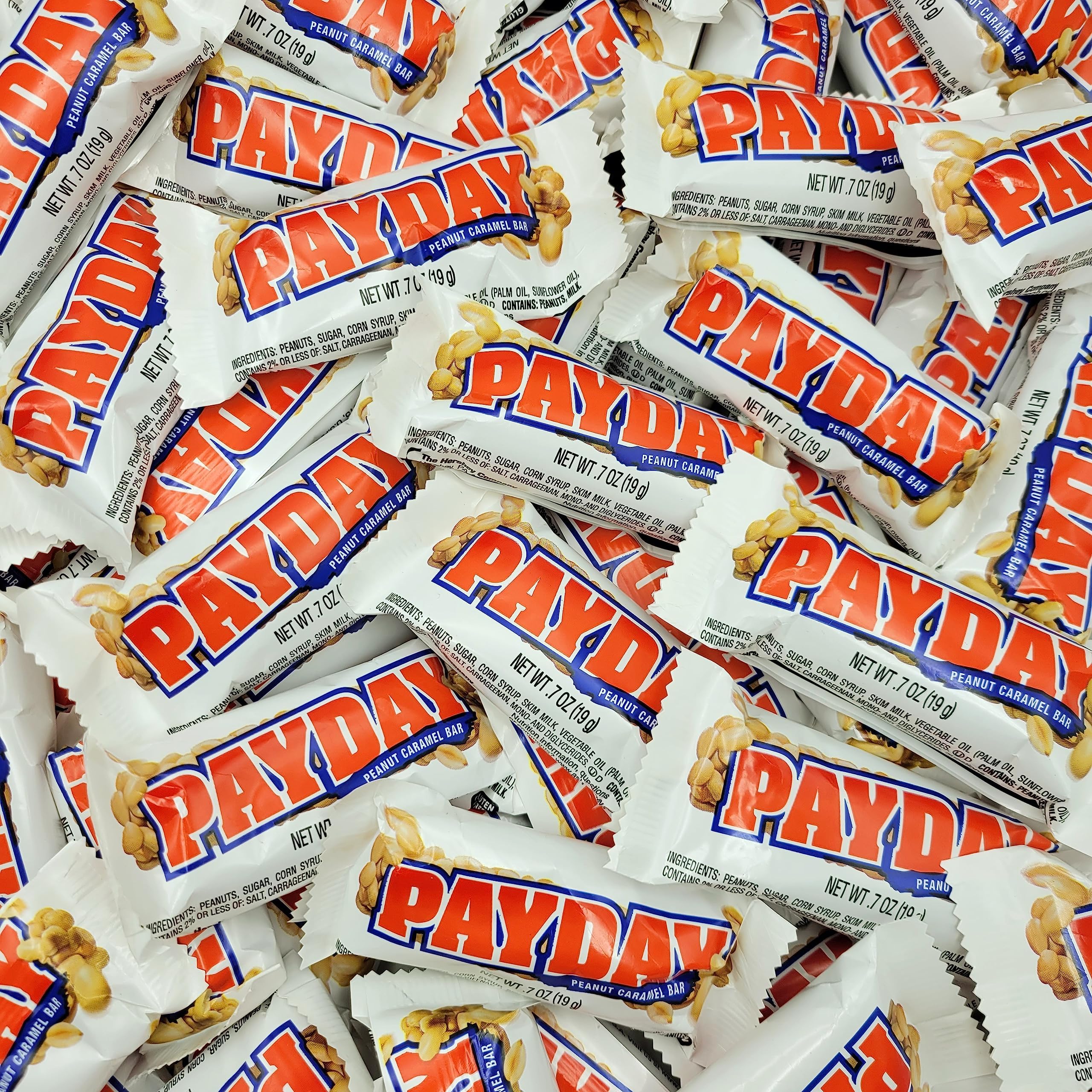 Sweetsome PayDay Peanut and Caramel Snack Size Candy Bars - Bulk Individually Wrapped - 4 Pound