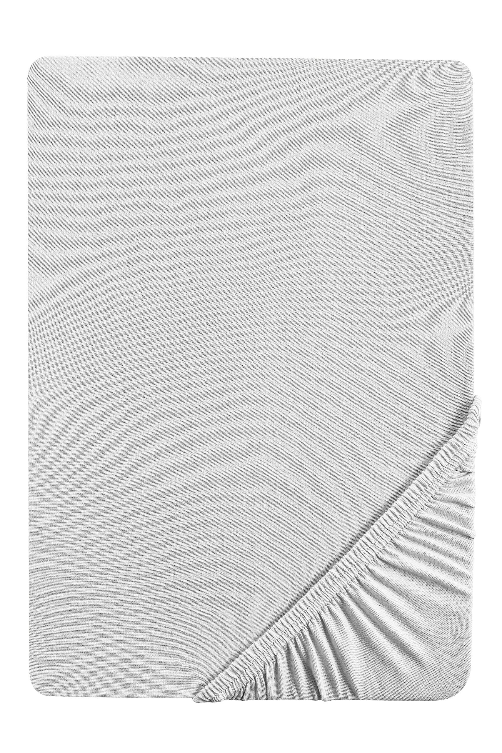 Biberna 77155/001/040 Jersey Stretch Fitted Bed Sheet, Gray-Beige, 90 x 190 cm - 100 x 200 cm