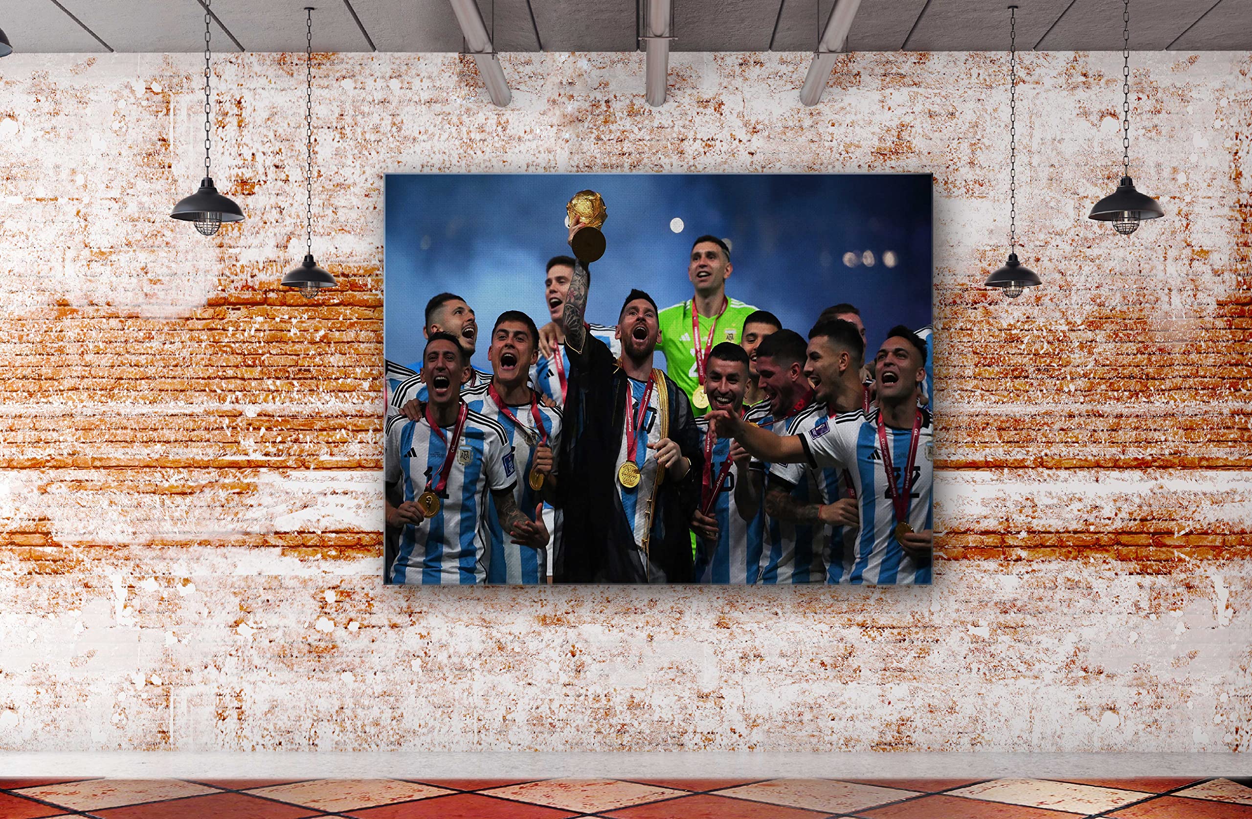 Affiche de football Lionel Messi en Argentine : oeuvre d'art murale en