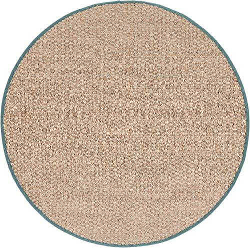 Vista 702 de Safavieh NF114A Natural Fiber Collection - Alfombra de fibras naturales de patrón trenzado, varios colores (5 x 8 pies), Fibras naturales, azul