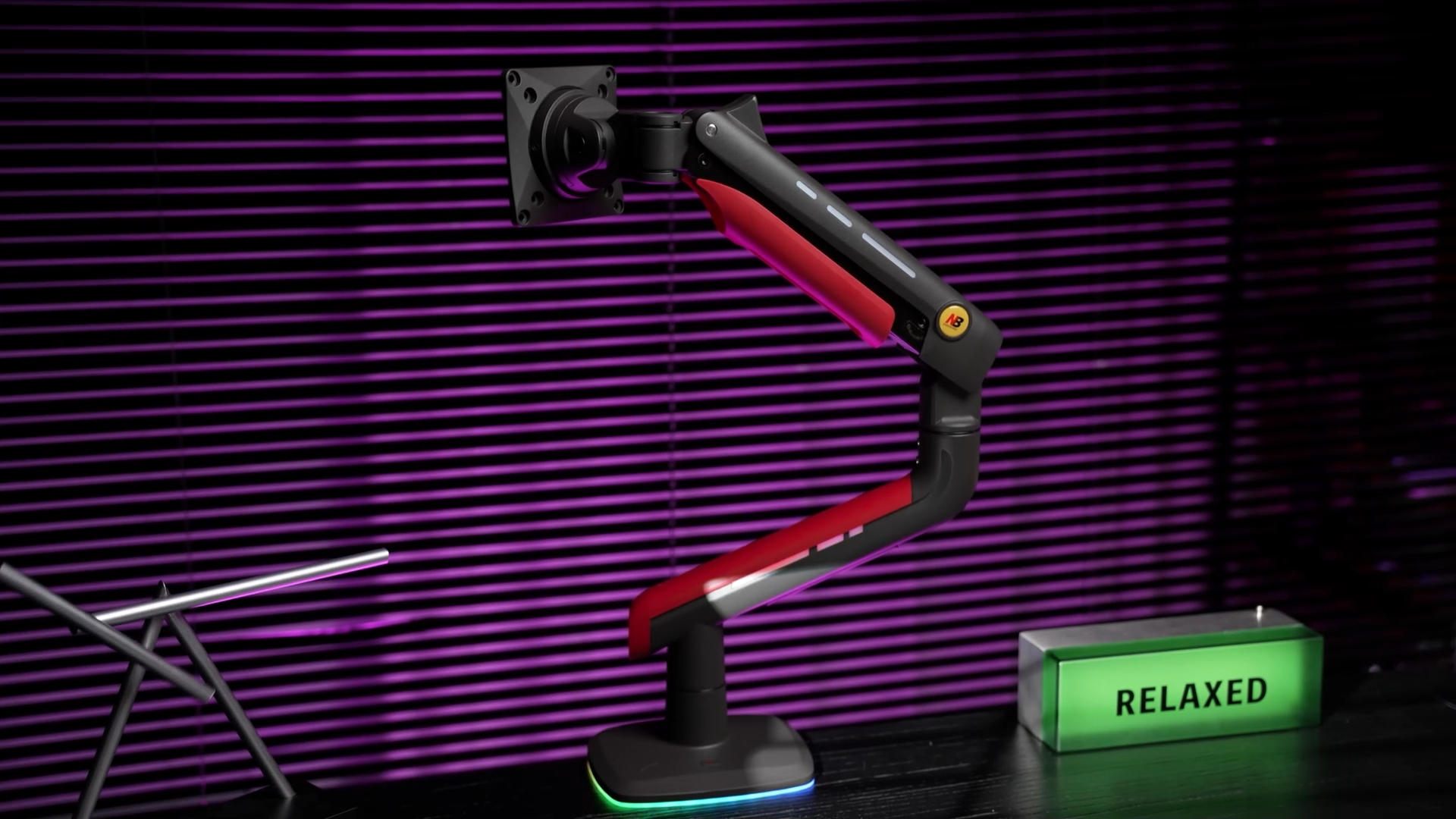 NB Ergonomic Monitor Arm Für 32-60 Zoll Bildschirme - Heavy Duty Halterung Mit RGB