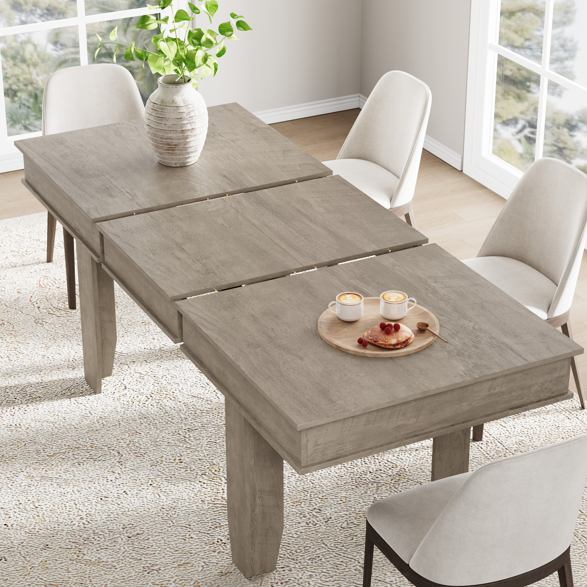 Amazon.com - GarveeHome 63 in-86.6 in Extendable Dining Room Table