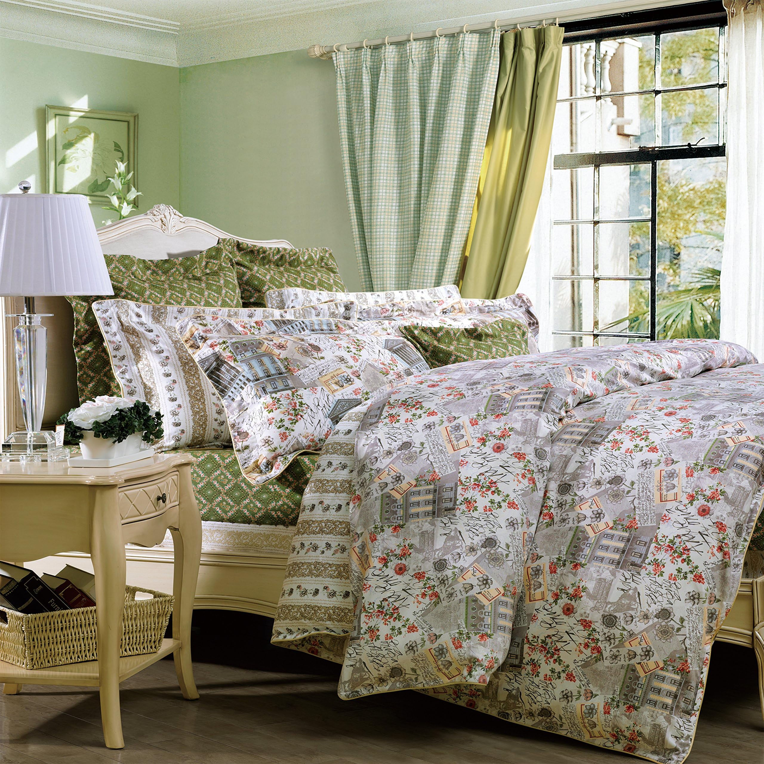 FUANNA 4-Piece Bedding Set /Ireland Impression (Duvet Cover, Bed Sheet, Pillowcases