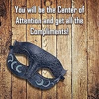 Vista 11 de Máscara de mascarada para hombre, máscara de aspecto antiguo para Halloween, fiesta veneciana, fiesta de máscaras y baile de máscaras