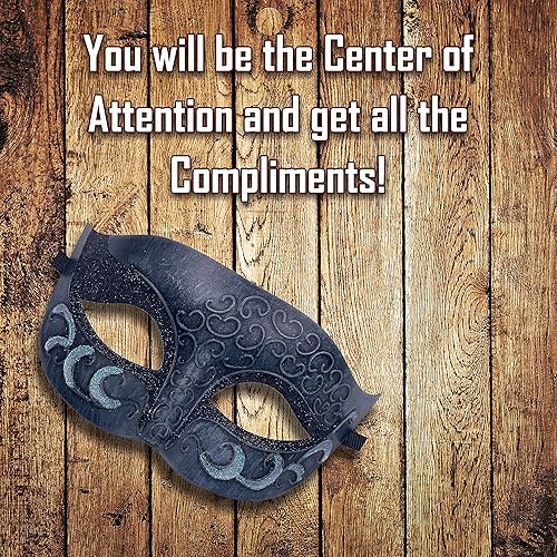 Miniatura 4 de Máscara de mascarada para hombre, máscara de aspecto antiguo para Halloween, fiesta veneciana, fiesta de máscaras y baile de máscaras