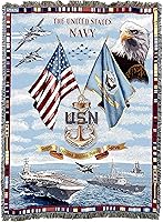 Vista 28 de Pure Country Weavers PCW - Manta fuerte de la Marina de los Estados Unidos, manta militar de regalo, tejida de algodón, fabricada en los Estados