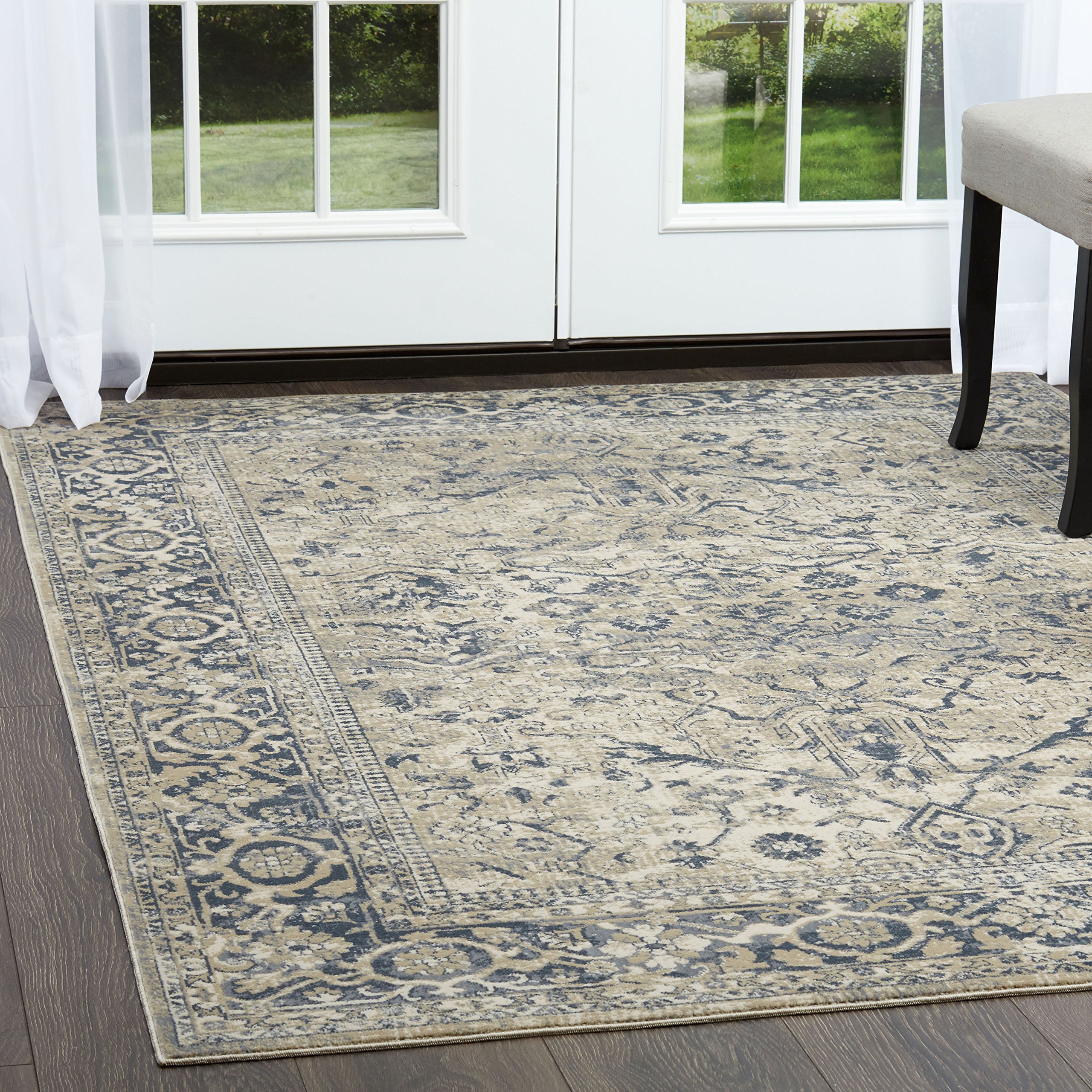 Home Dynamix Nicole Miller Palmer Amira Runner Area Rug 2'2"x7'2", Traditional Cream/Gray