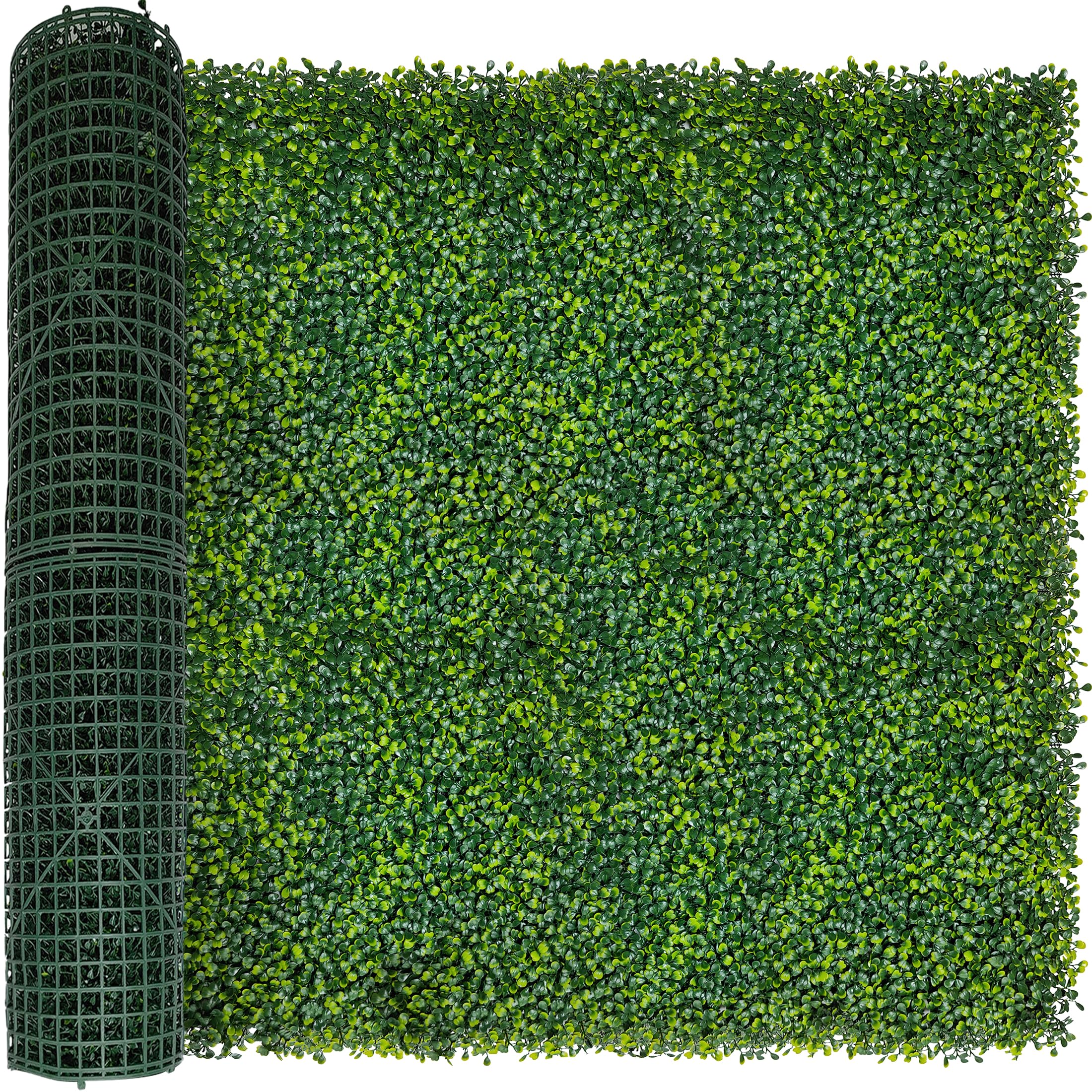 odtory artificial boxwood roll panels:40 x 120 in(33.5 sqft) uv-anti artificial ivy privacy fence wall screen for indoor outdoor green grass wall decor & ivy fence covering privacy