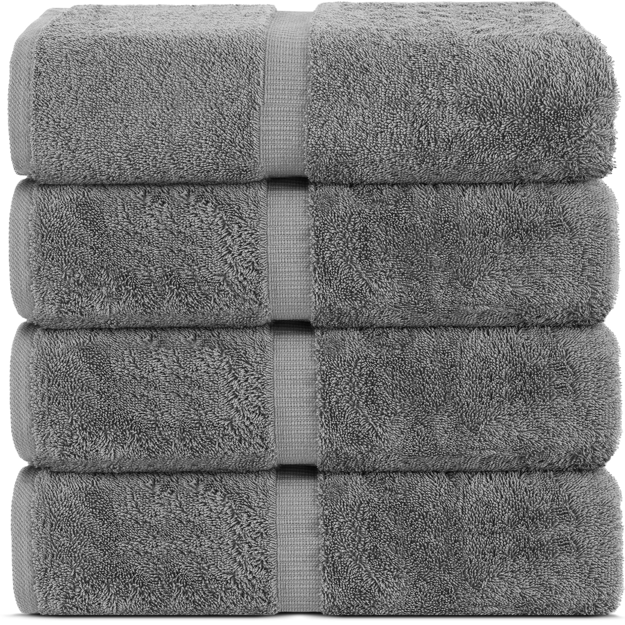 Chakir Turkish Linens 100 Cotton Premium Turkish Towels for Bathroom 30 x 60 Large Bath Towels 4 Piece