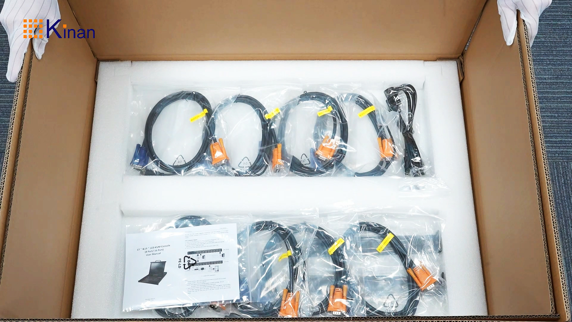 Image of 1U Rack Mount KVM Console Built-in 8 Port VGA KVM Switch, 19 inch Rackmount Monitor Keyboard Touchpad, OSD /Hotkey /Button Switch,1280X1024@60Hz 5:4 Ratio, Incl. Cables,Compatible with Windows,Linux,Mac,Sun
