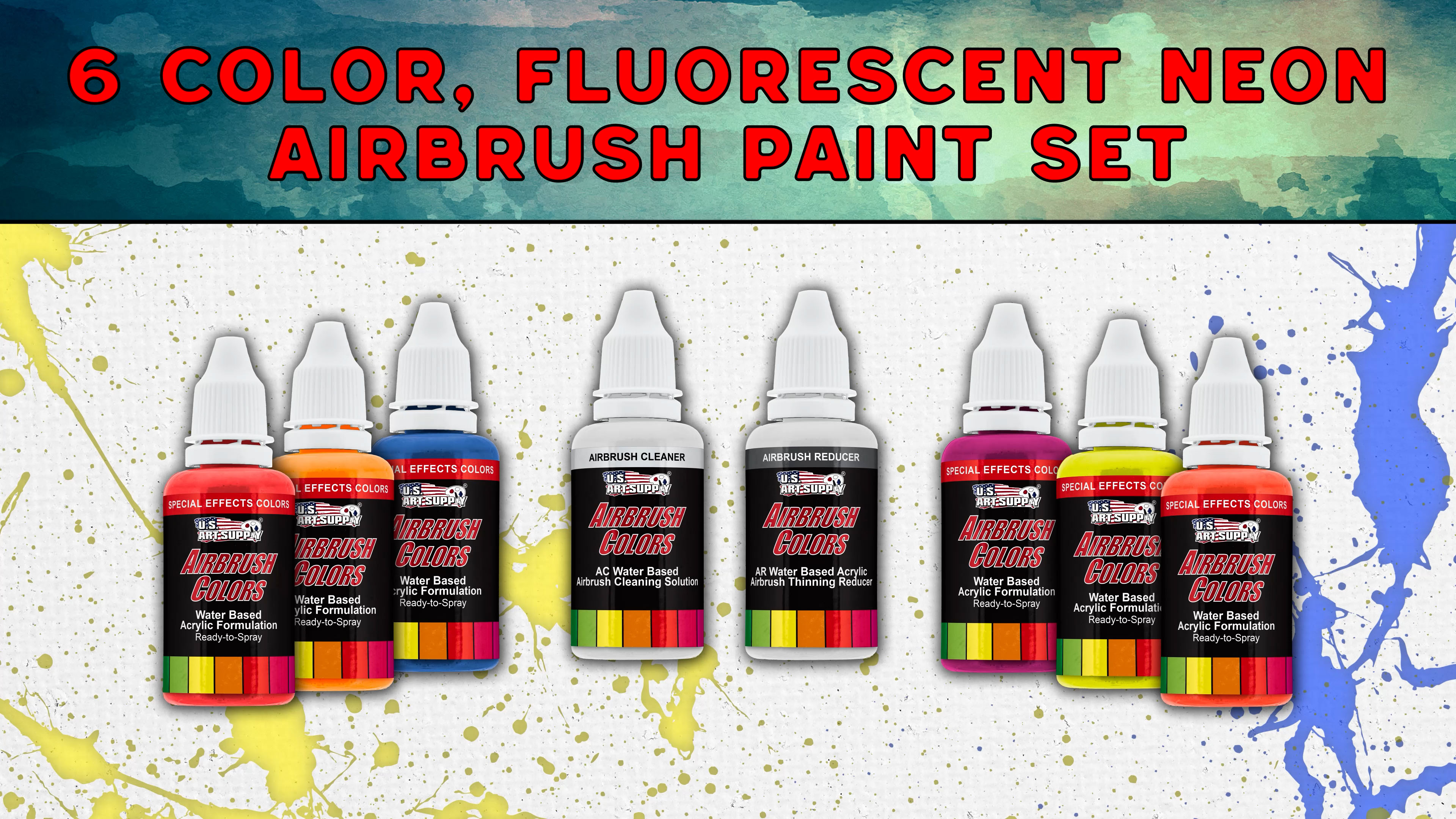 Amazon.com: U.S. Art Supply 6 Color Fluorescent Acrylic Neon