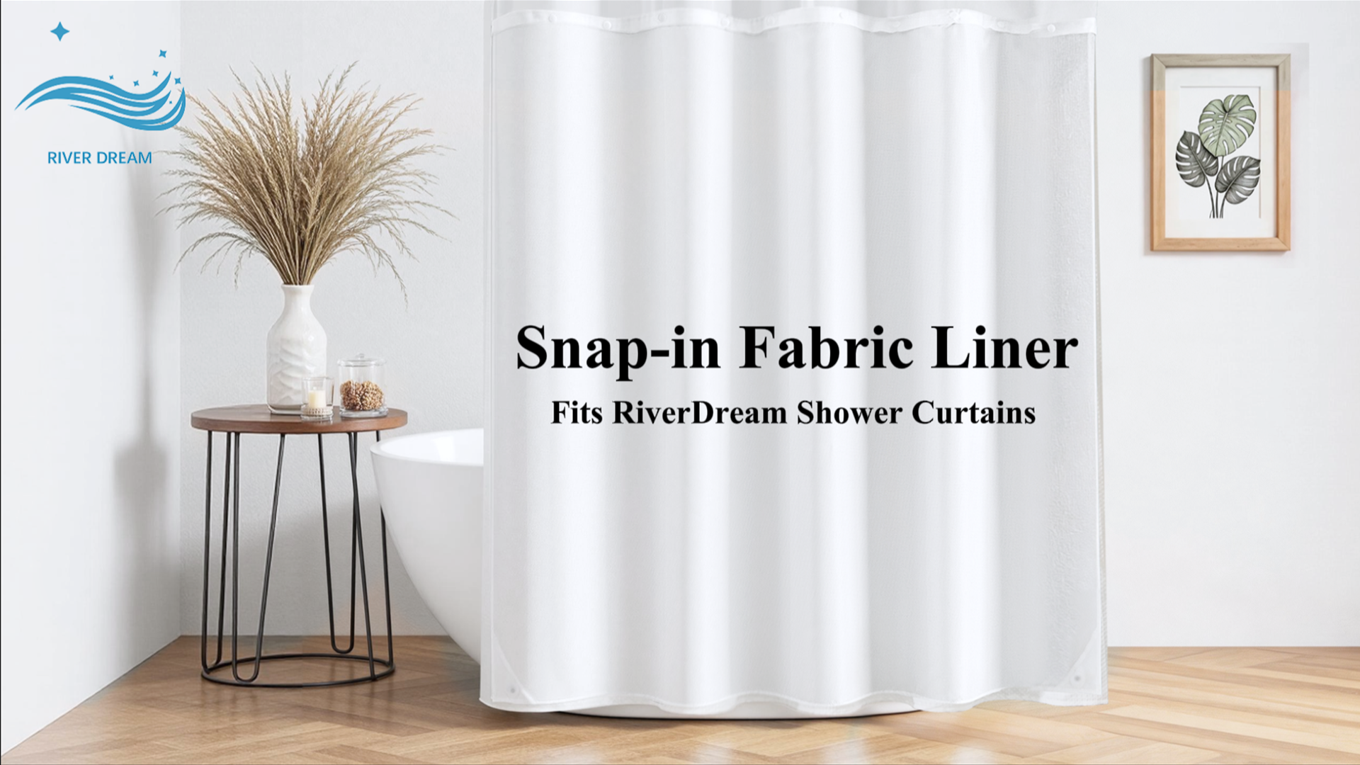 Amazon.com: River Dream Snap in Fabric Shower Curtain Liner