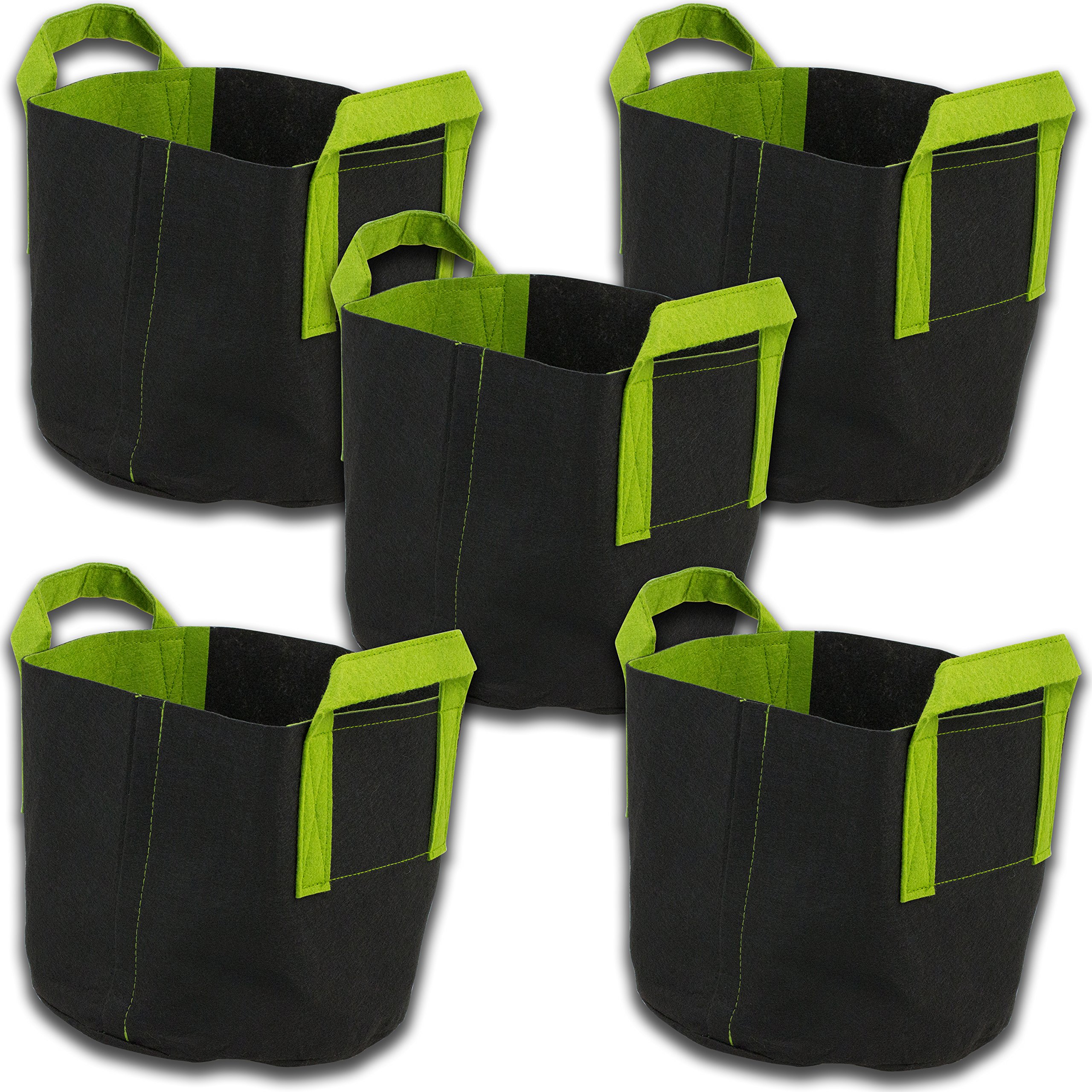 Yield Lab Fabric 15 Gallon Growing Pots- 5 Pack