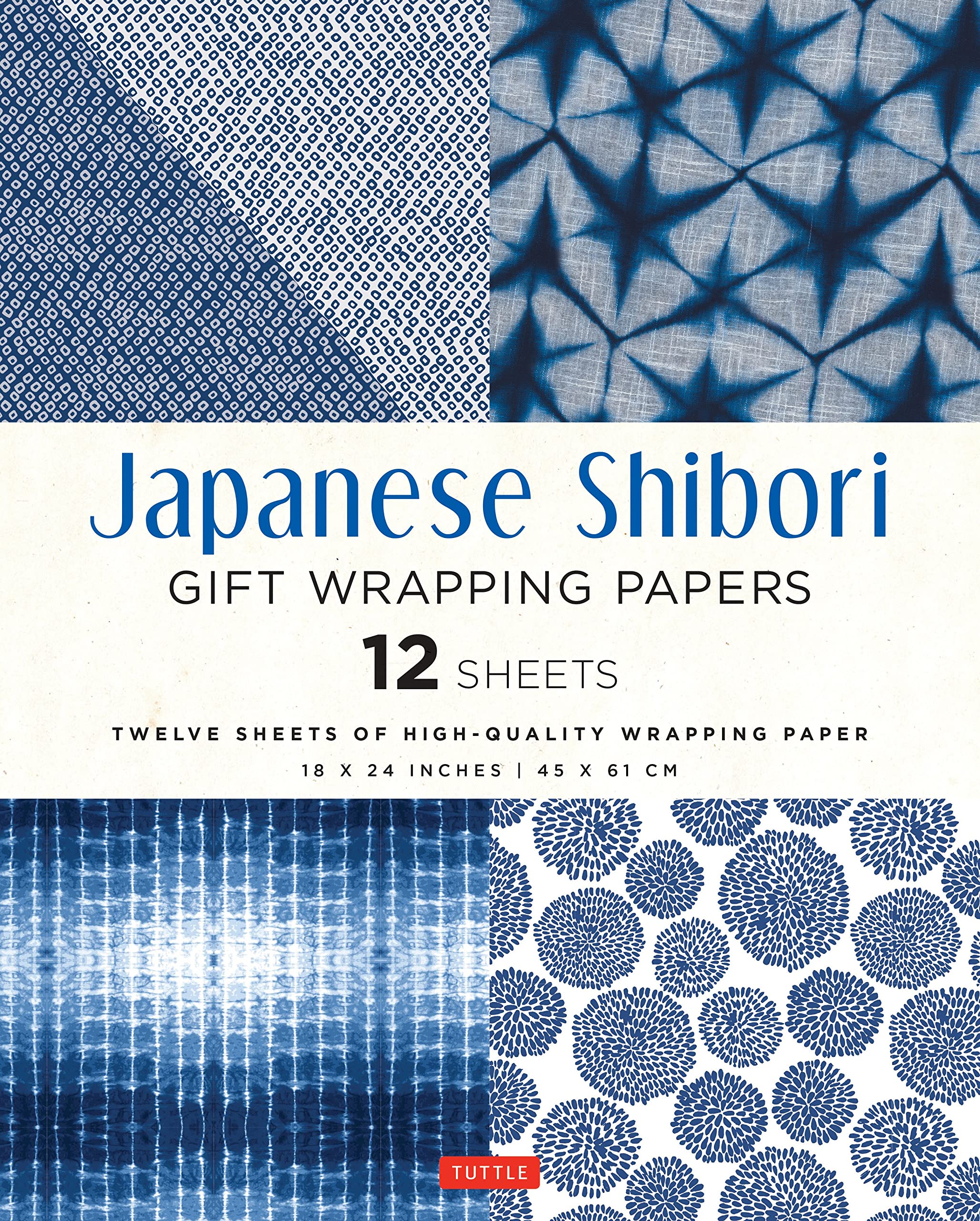 Japanese Shibori Gift Wrapping Papers: 12 Sheets of 18 x 24" (45 x 61 cm) Wrapping Paper: 18 x 24 inch (45 x 61 cm) Wrapping Paper