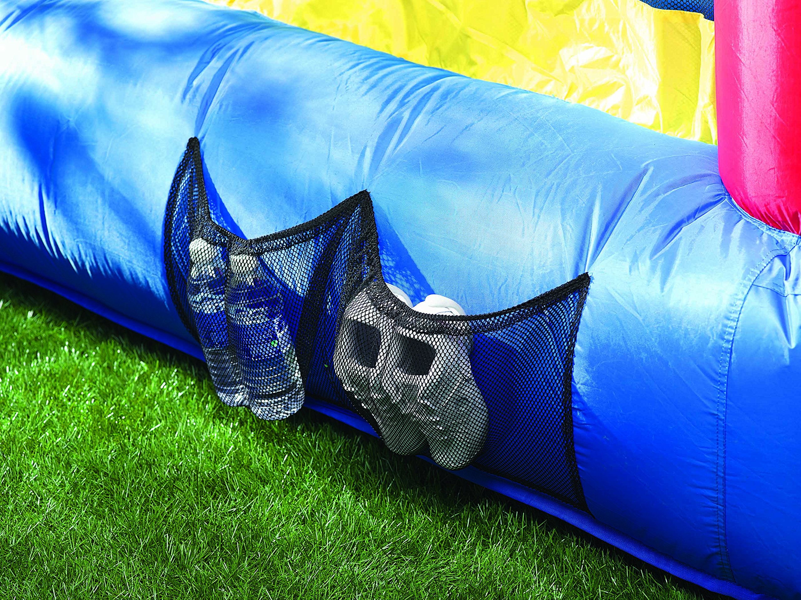 little tikes Tikes Jump 'n Slide Bouncer - Hüpfburg mit Sicherheitsnetz für den Außenbereich - Inklusive Tragetasche, Hochdruckgebläse und Flickmaterial - Für aktives Spielen - Für Kinder ab 3 Jahren