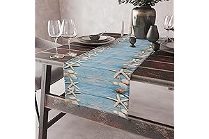 Summer Beach Starfish Table Runner: Rustic Nautical Decor