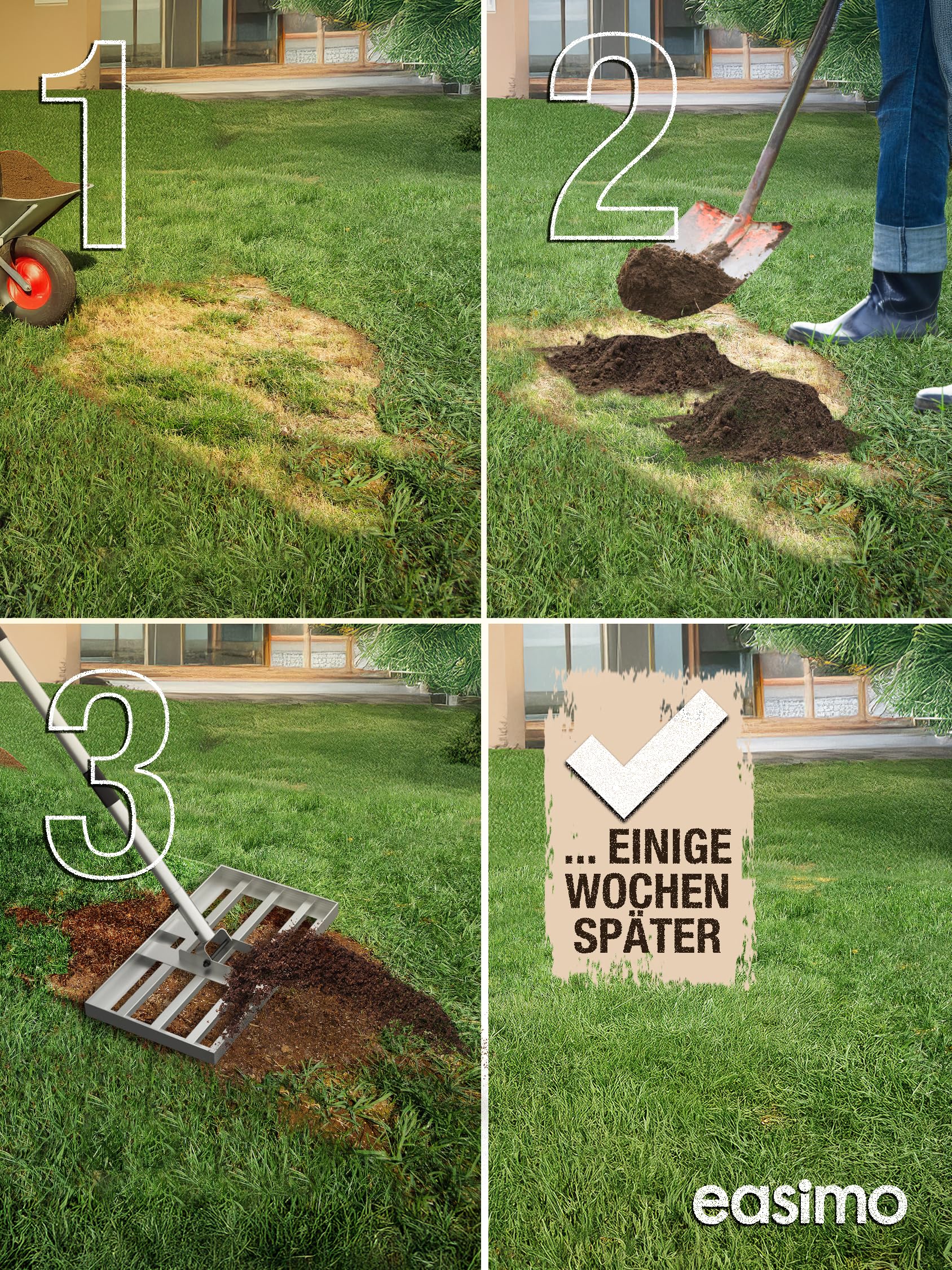 Rasen Rakel 43x25 cm - Hochwertiges Rasenpflege | Werkzeug zur Bodenebenheit, Gartenpflege & Rasenpflege | Robuste Stahlkonstruktion