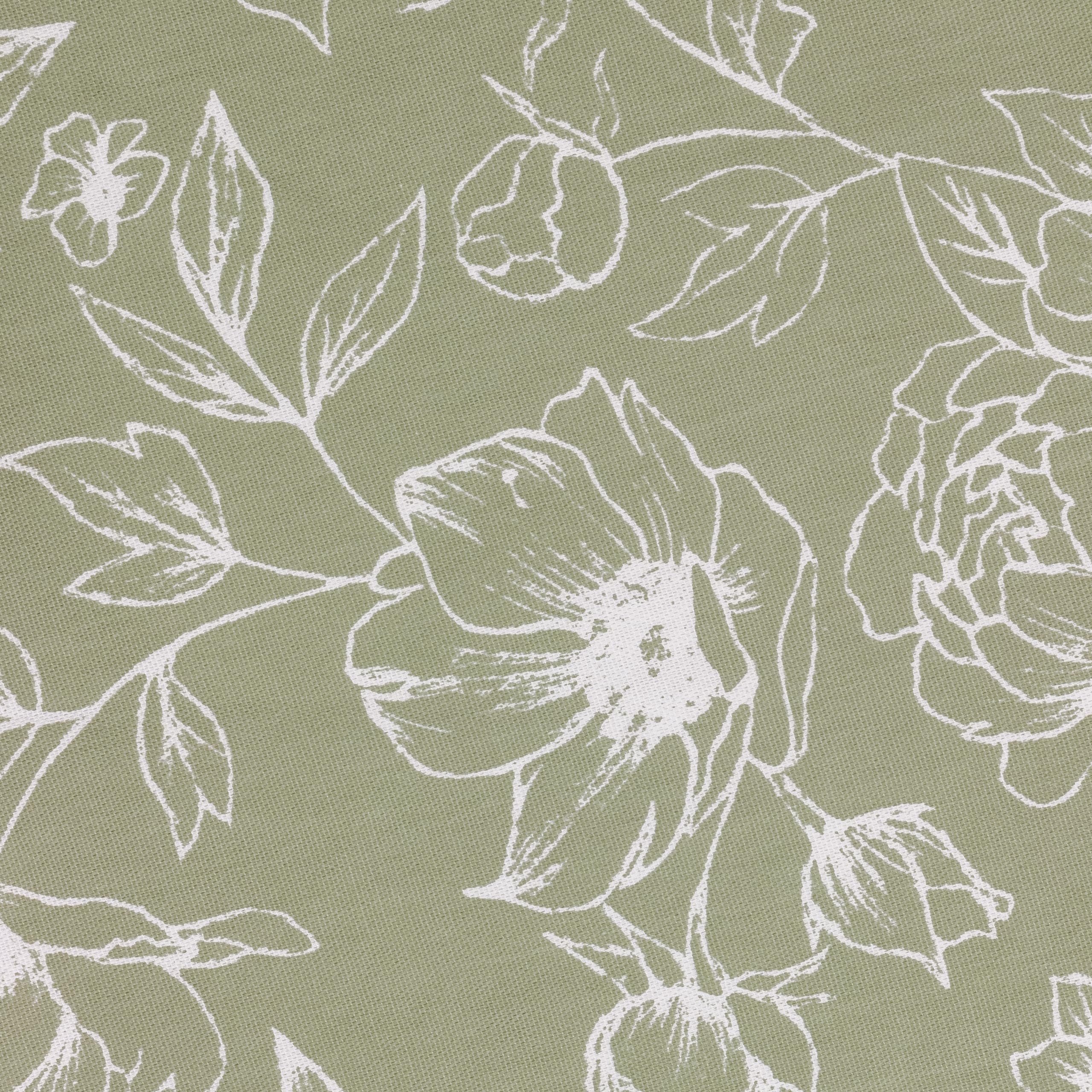 furn. Wylder Bella Bleistiftfaltenvorhang Paar – 100% Baumwolle, natürliches botanisches Blumenmuster, gefütterte Vorhänge (Salbeigrün – 229x183cm)