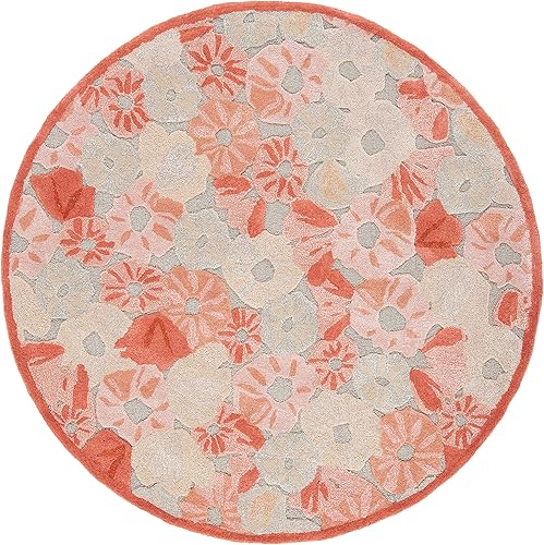 Miniatura 8 de MARTHA STEWART Collection by SAFAVIEH - Alfombra de área de lana y viscosa de campo de amapola de 8 x 10 pies, color beige Cornucopia MSR3625C hecha