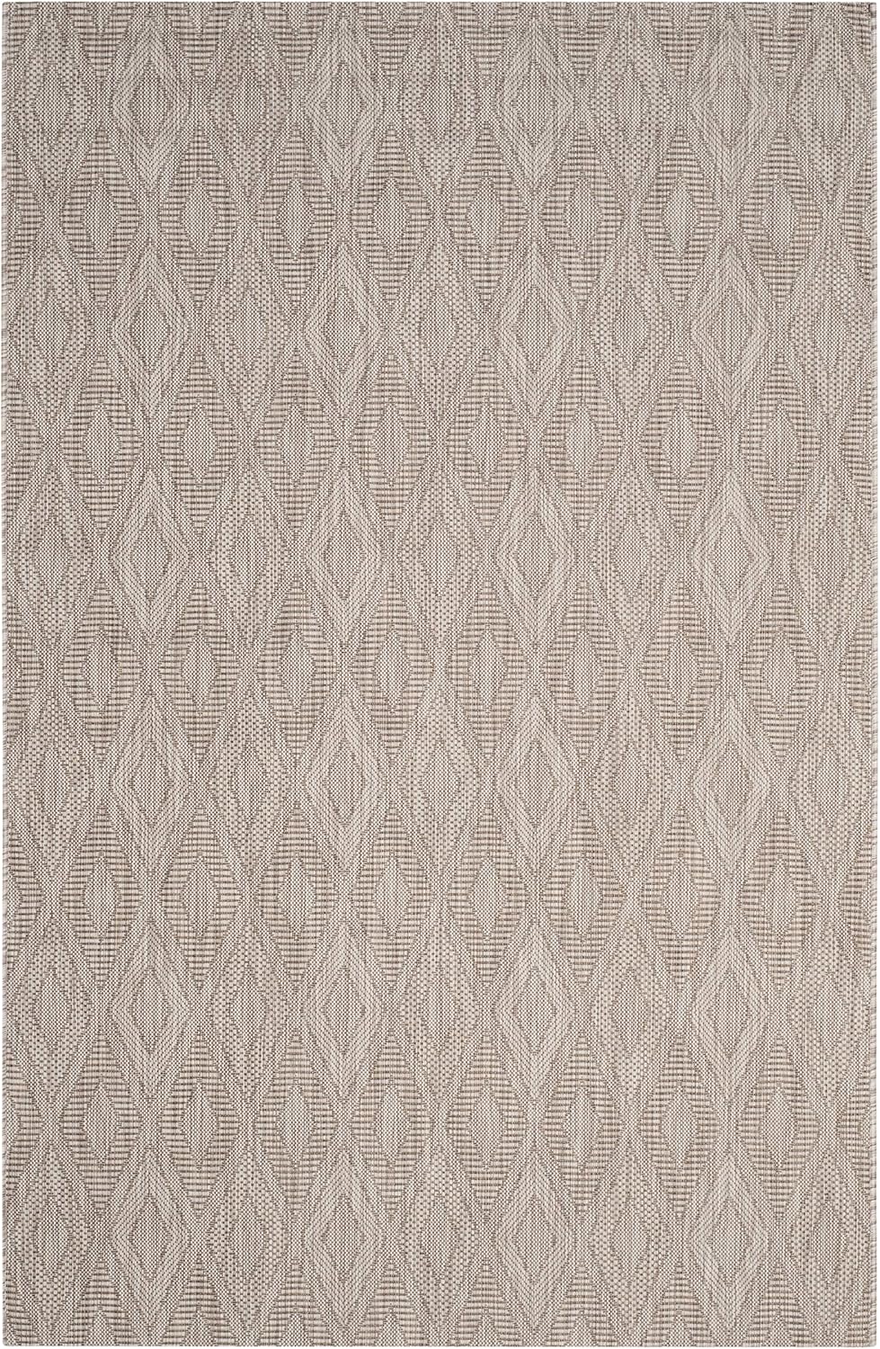 SAFAVIEH Washable Rug Outdoor Courtyard Collection - 4' x 5'7", Beige & Beige, Non-Shedding & Easy Cleaning, Ideal for Patio, Backyard, Mudroom (CY8522-36311)