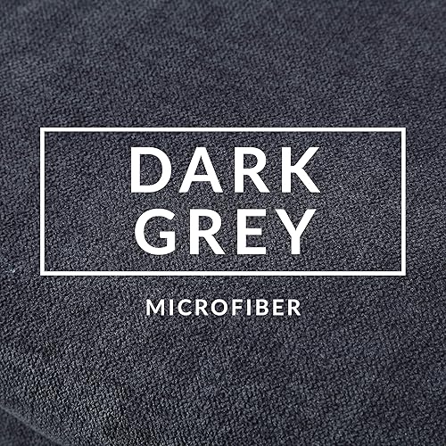 Miniatura 6 de Mission Hills Mesa de madera de fresno con otomana de tela, sala de estar, gris oscuro, 2 piezas