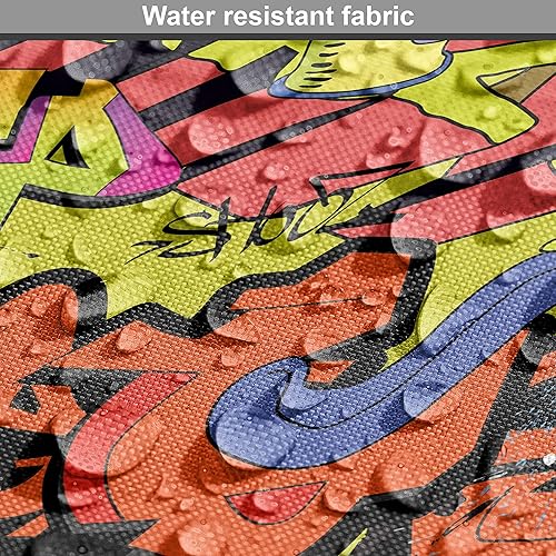 Vista 761 de Ambesonne Tela beige de The Yard, ilustración contemporánea de animales marinos en estilo retro, arte de caballito de mar de cangrejo de pulpo, tela