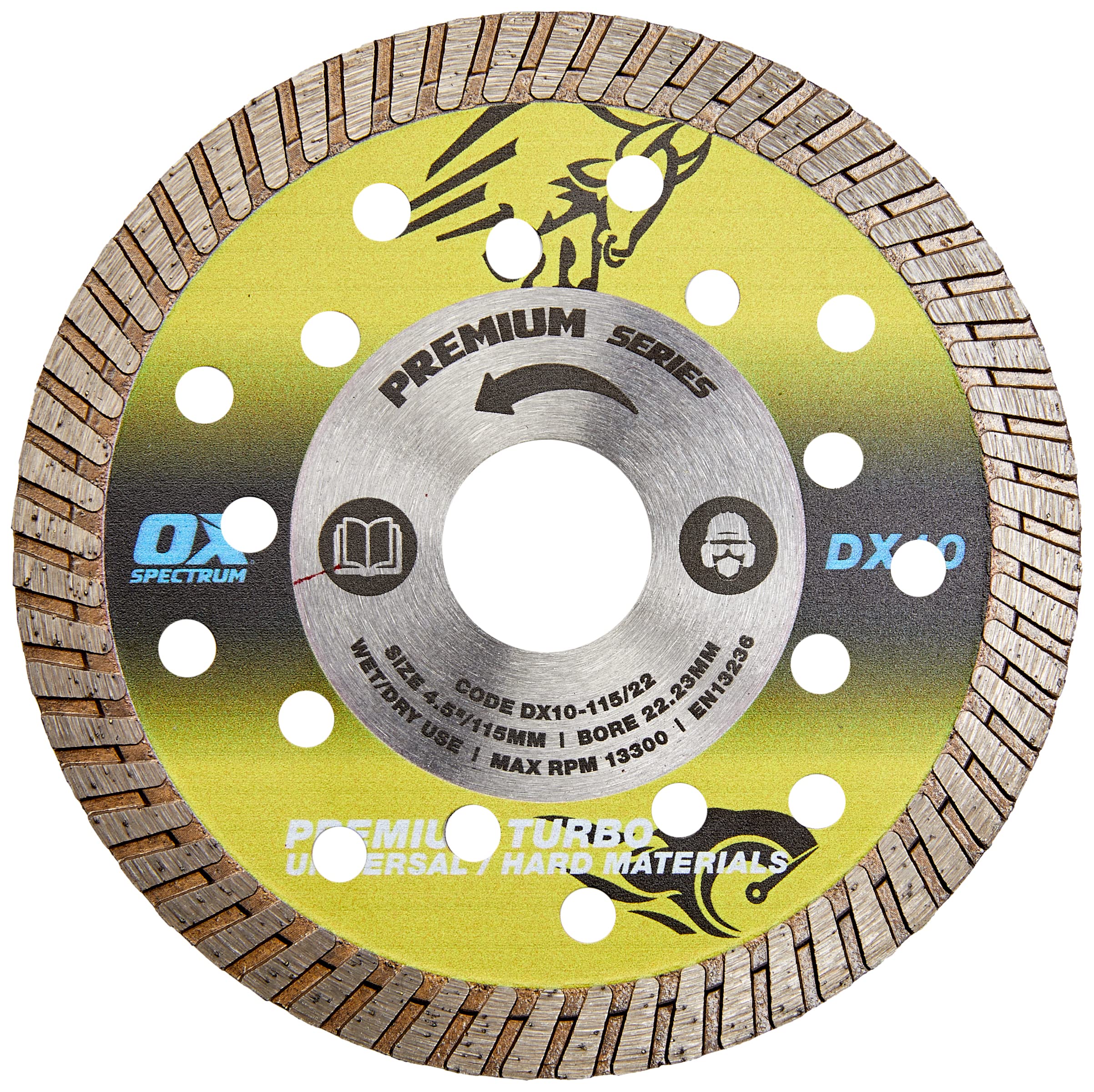 OX Spectrum Premium Diamond Blade - Universal/Hard - 115/22.23mm