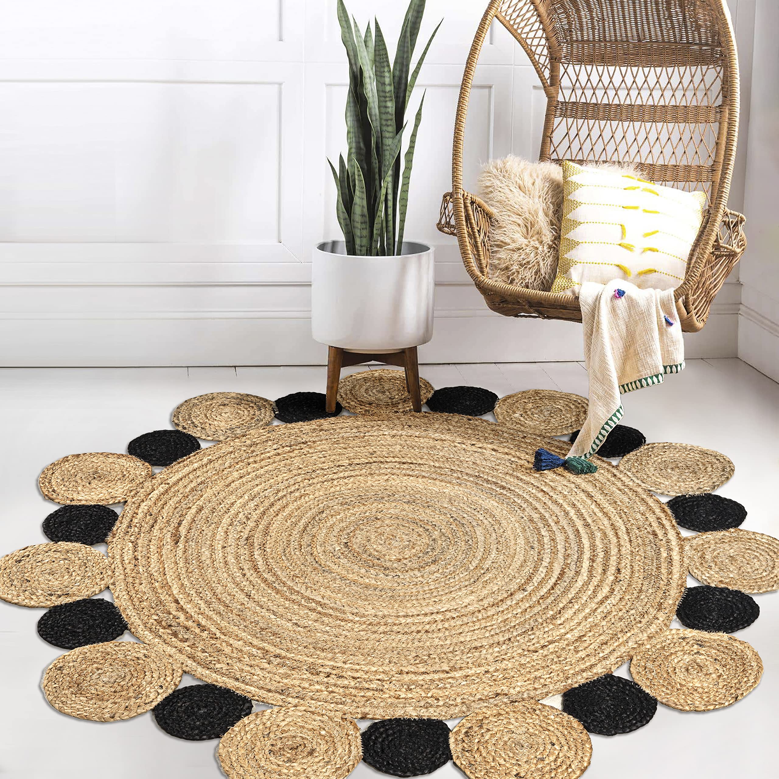 Amazon.com: JONATHAN Y Ayana Two-Tone Jute Hippy Circle Natural