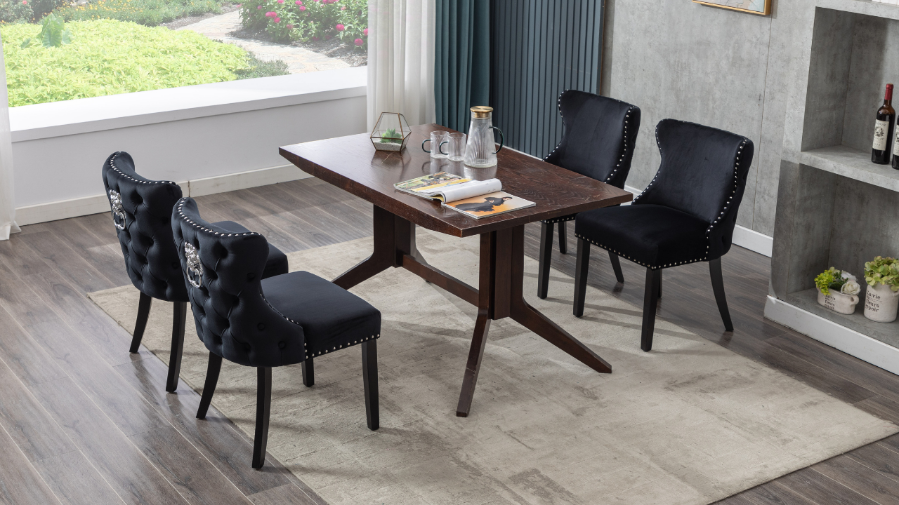 Set Di 8 Sedie Da Pranzo In Velluto Olandese - Con Cuscino Imbottito, Design Moderno-Vintage, Per Sala Da Pranzo O Soggiorno, Marrone