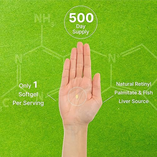 Miniatura 5 de DEAL SUPPLEMENT Vitamina A de alta potencia de 25000 UI, 500 cápsulas blandas de aceite de coco | Fácil de absorber, fuente de aceite de hígado de