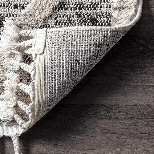 Miniatura 8 de nuLOOM Suri Soft Diamond Trellis - Alfombra texturizada de 4 x 6 pulgadas, color gris