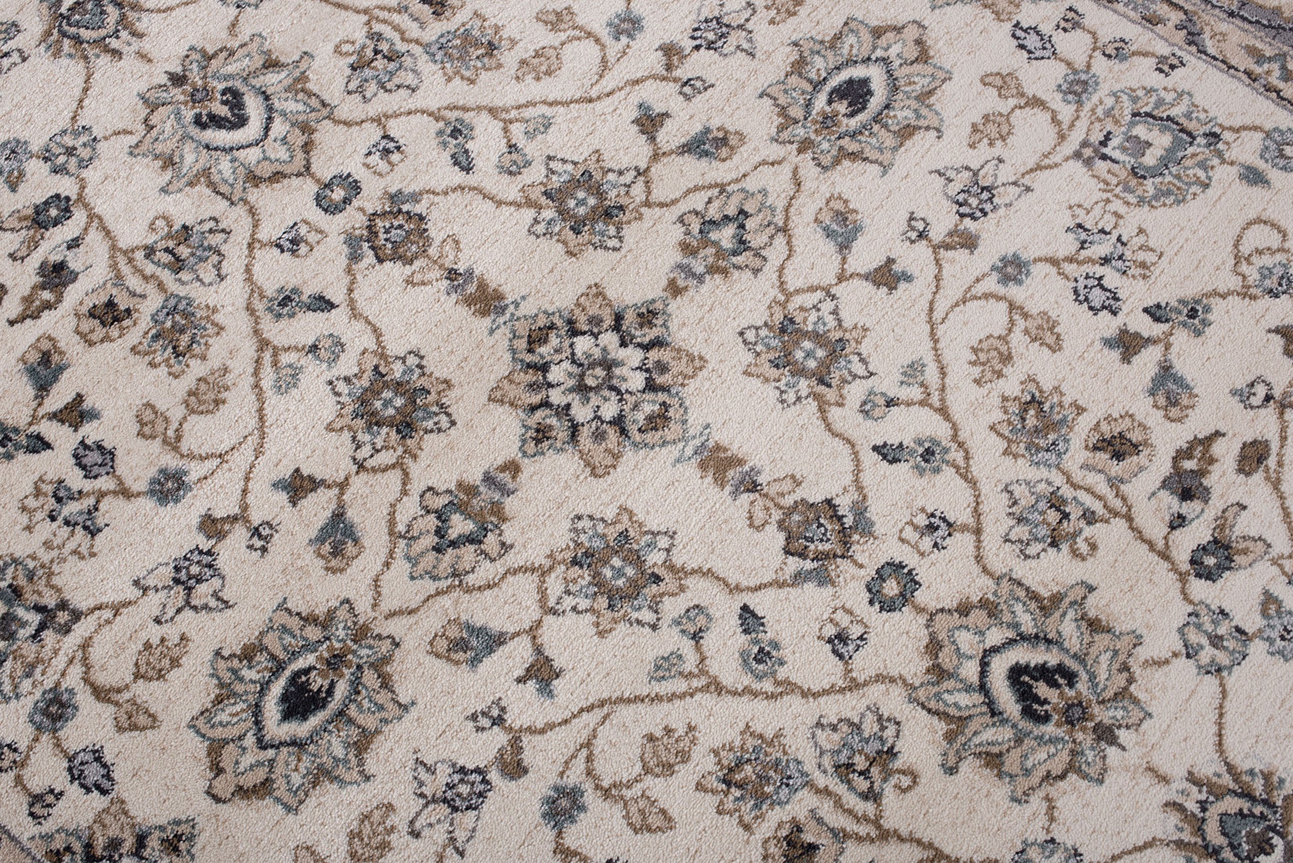 Carpeto Groß Teppich Flur 200x300cm Creme Klassisch Weich Pflegeleicht Weiß