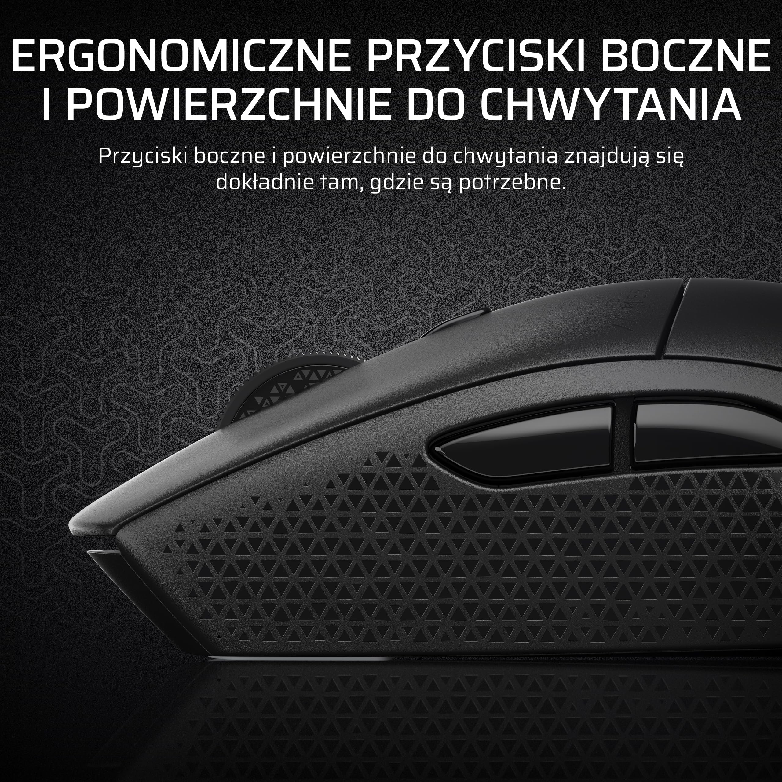 CORSAIR M55 WIRELESS Lekka FPS Mysz Gamingowa – 2.4GHz & Bluetooth – 24 000 DPI – Ultradługi czas Działania na Baterii – Sześć Programowanych Przycisków – Uchwyty Boczne o Fakturze – Czarny