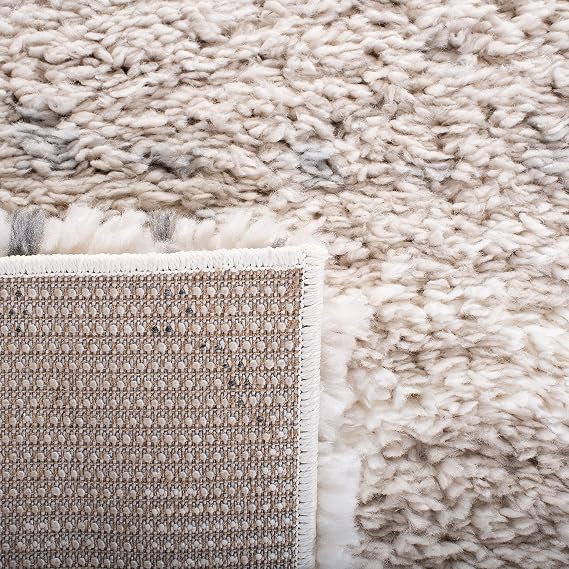 SAFAVIEH Fontana Shag Collection Area Rug - 9' x 12', Grey & Ivory, Modern Abstract Design, Non-Shedding & Easy Care, 2-inch Thick Ideal for High Traffic Areas in Living Room, Bedroom (FNT898F)
